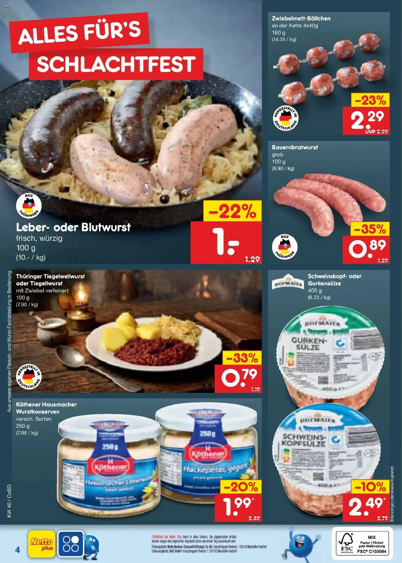 Netto Marken-Discount Prospekt Delitzsch – gültig ab 28.09.2026 | Seite: 45 | Produkte: Bilder, Fleisch, Gurken