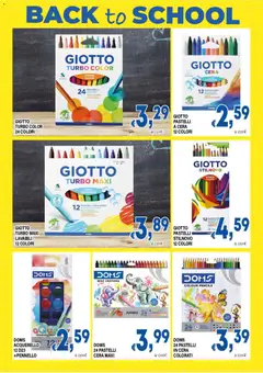 Anteprima del volantino DEM volantino Scuola valido a partire dal 31/07/2026 | Pagina: 5 | Prodotti: Pastelli a cera, Pennello, Pennarelli, Pastelli