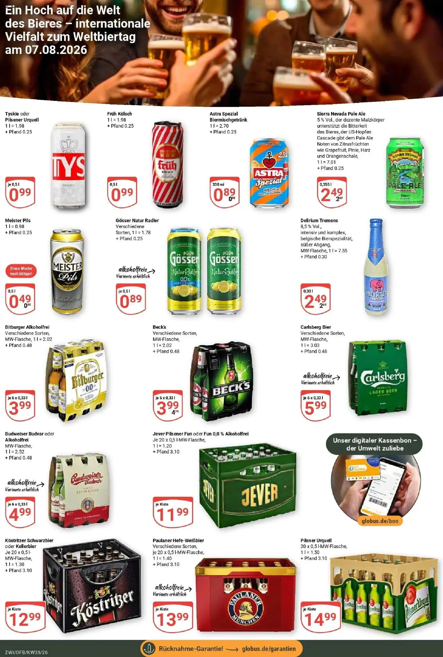 Globus Prospekt Zwickau – gültig ab 27.07.2026 | Seite: 21 | Produkte: Bitburger, Kostritzer, Astra, Pilsner urquell