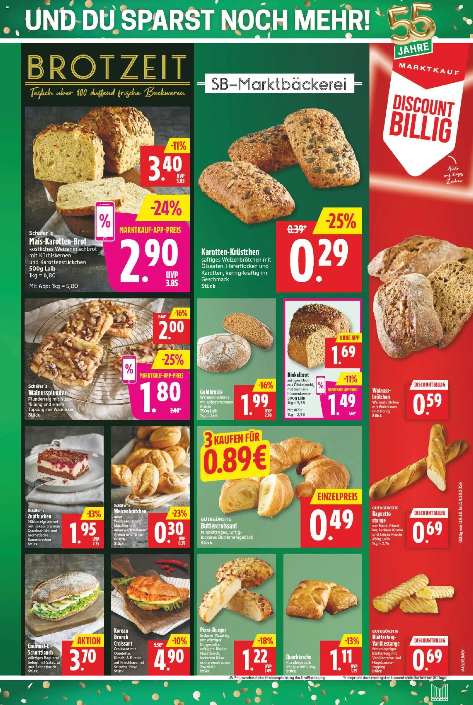 Marktkauf Prospekt – gültig ab 19.10.2026 | Seite: 7 | Produkte: Käse, Rucola, Croissant, Brot