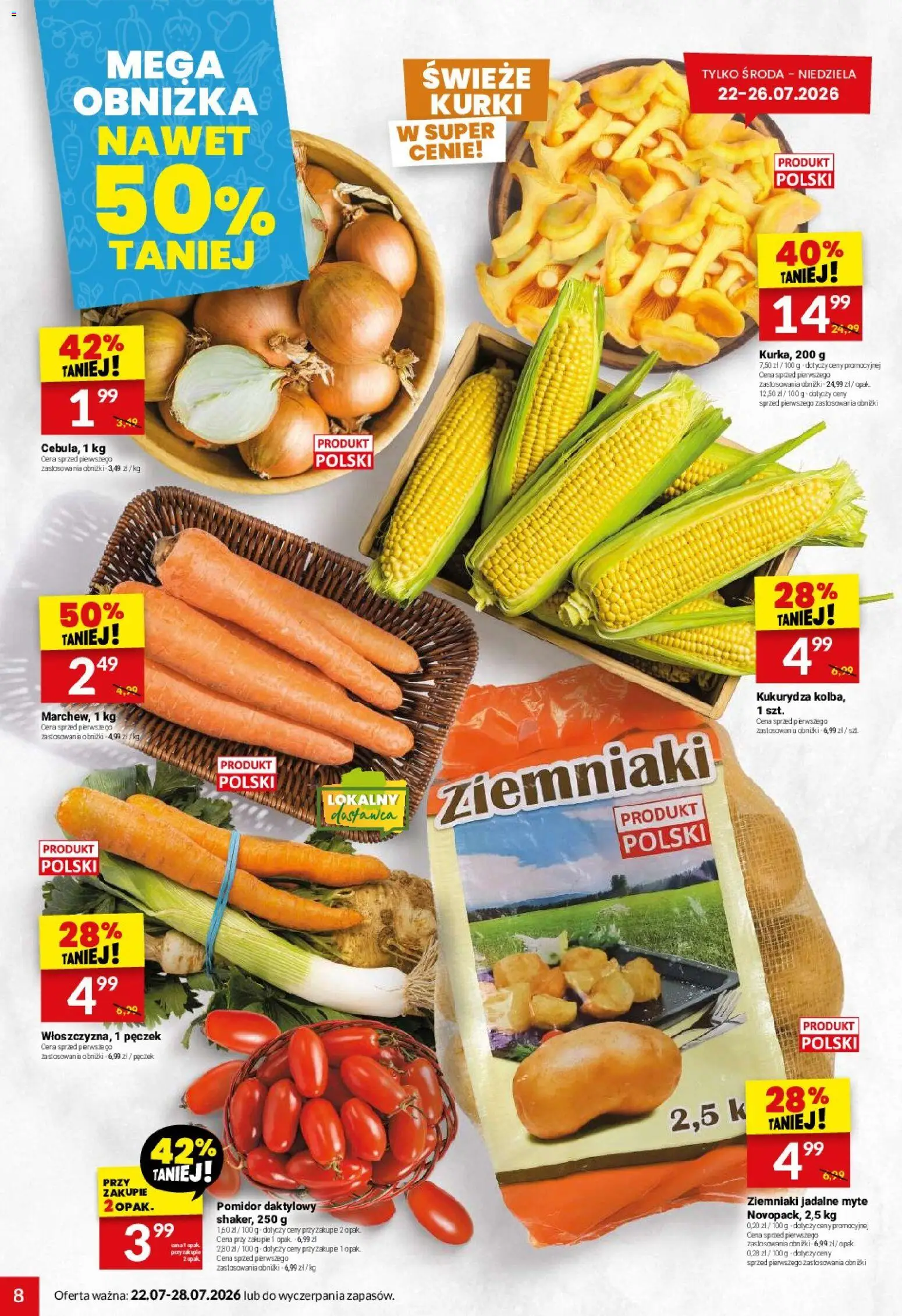 Twój Market gazetka od 22.07.2026 | Strona: 8 | Produkty: Kukurydza, Ziemniaki