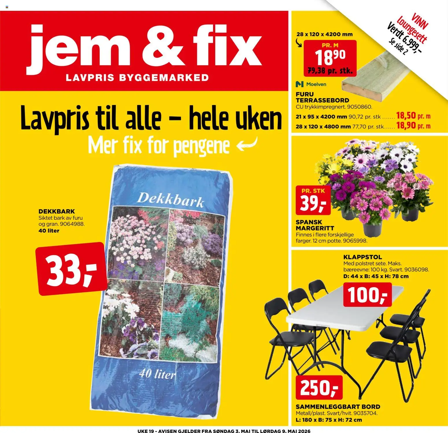 {H1} | Side: 1 | Produkter: Bord, Klappstol
