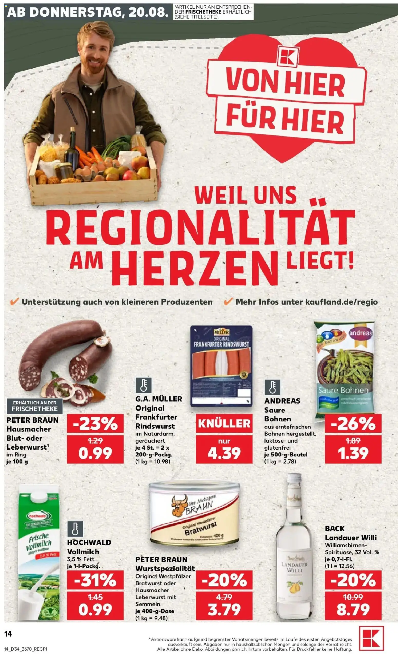 Prospekt Kaufland ab 20.08.2026 » Angebote Online zum Blättern | Seite: 14 | Produkte: Bratwurst