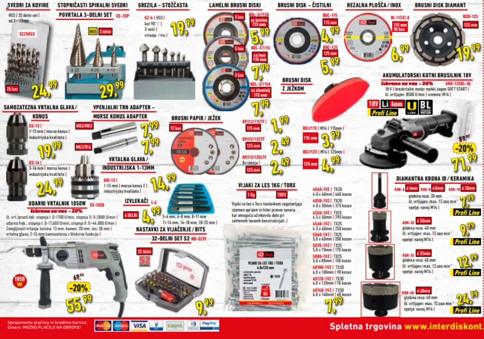 Novi Inter Diskont katalog ponudbe – veljaven od 08.09.2026 | Stran: 4 | Izdelki: Disk, Adapter, Vrtalnik, Svedri