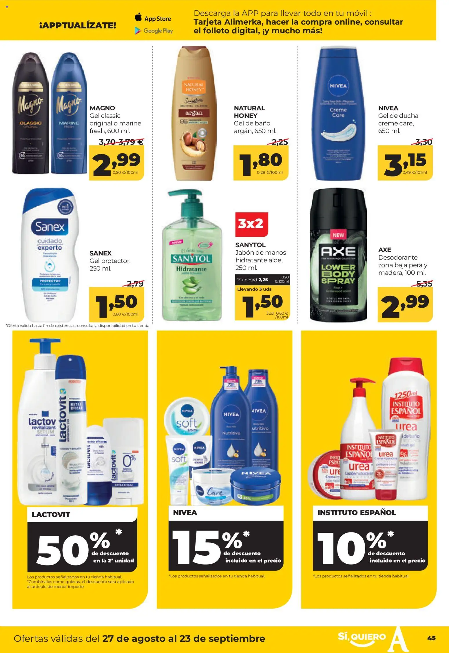 Alimerka folleto Castilla y León │ válido desde el 27/08/2026 | Página: 49 | Productos: Gel de ducha, Gel de baño, Baño, Ducha