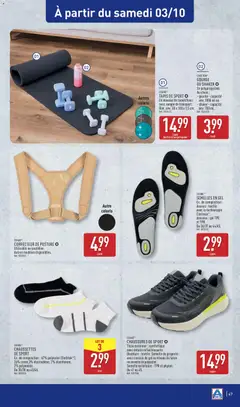 Aldi - Prévisualisation de TAPIS DE SPORT, En mousse de caoutchouc avec sangle de transport. Dim. env. 58 x 180 x 1,5 cm. valide à partir de 29/09/2026 | Page: 49