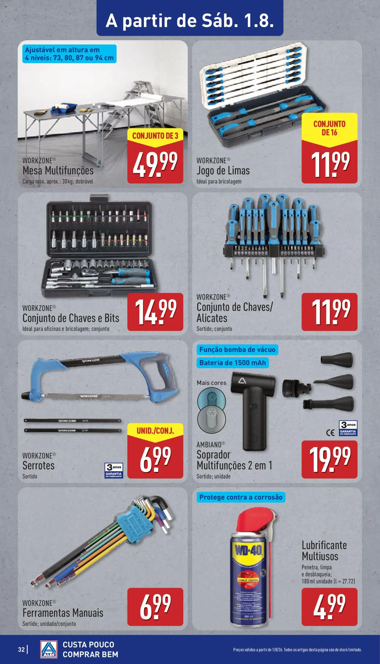 Aldi folheto │ válido de 27/07/2026 | Página: 32 | Produtos: Ferramentas, Mesa, Bateria