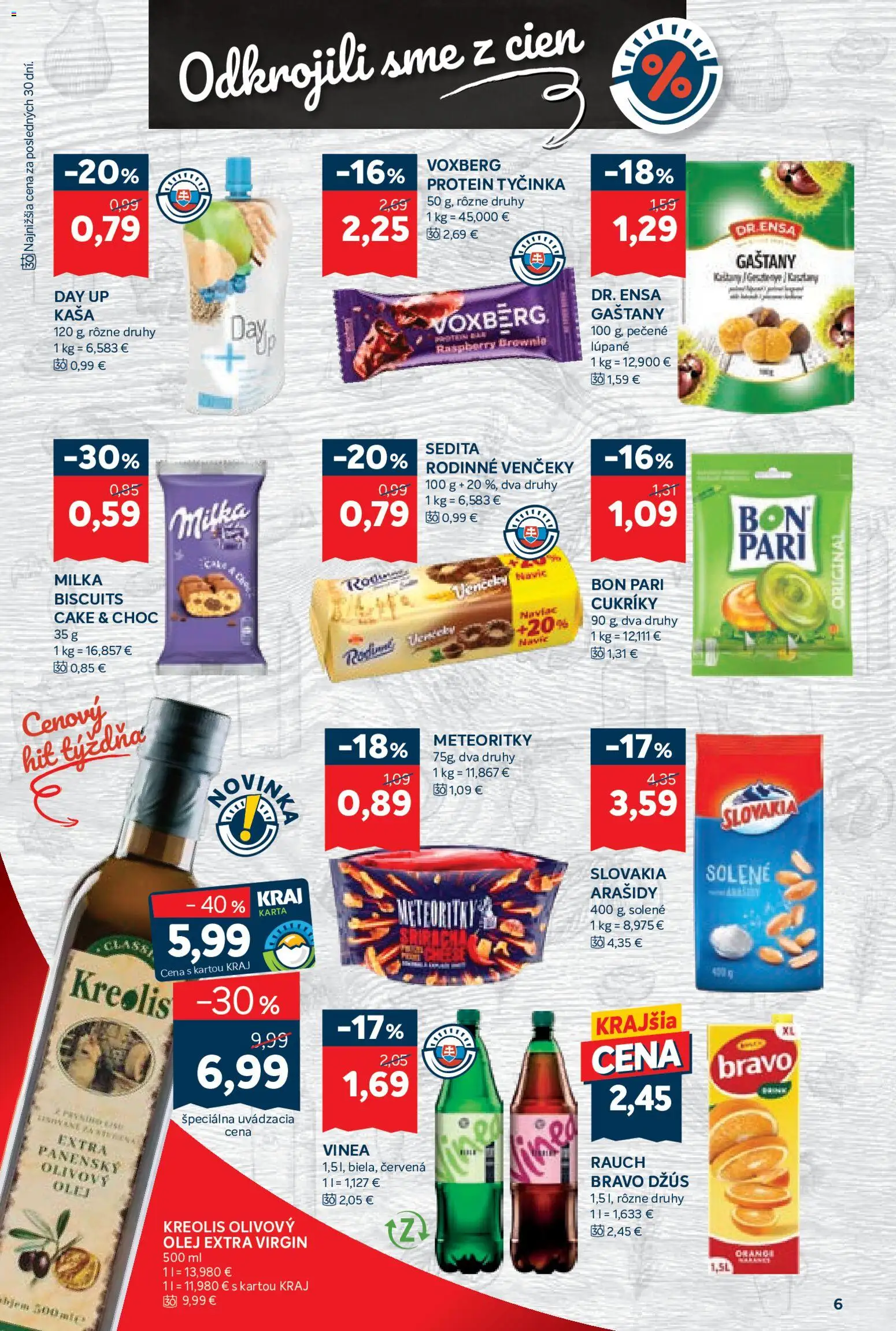 Nové Kraj akcie – leták je platný od 23.07.2026 | Strana: 10 | Produkty: Gaštany, Protein, Cukríky, Arašidy