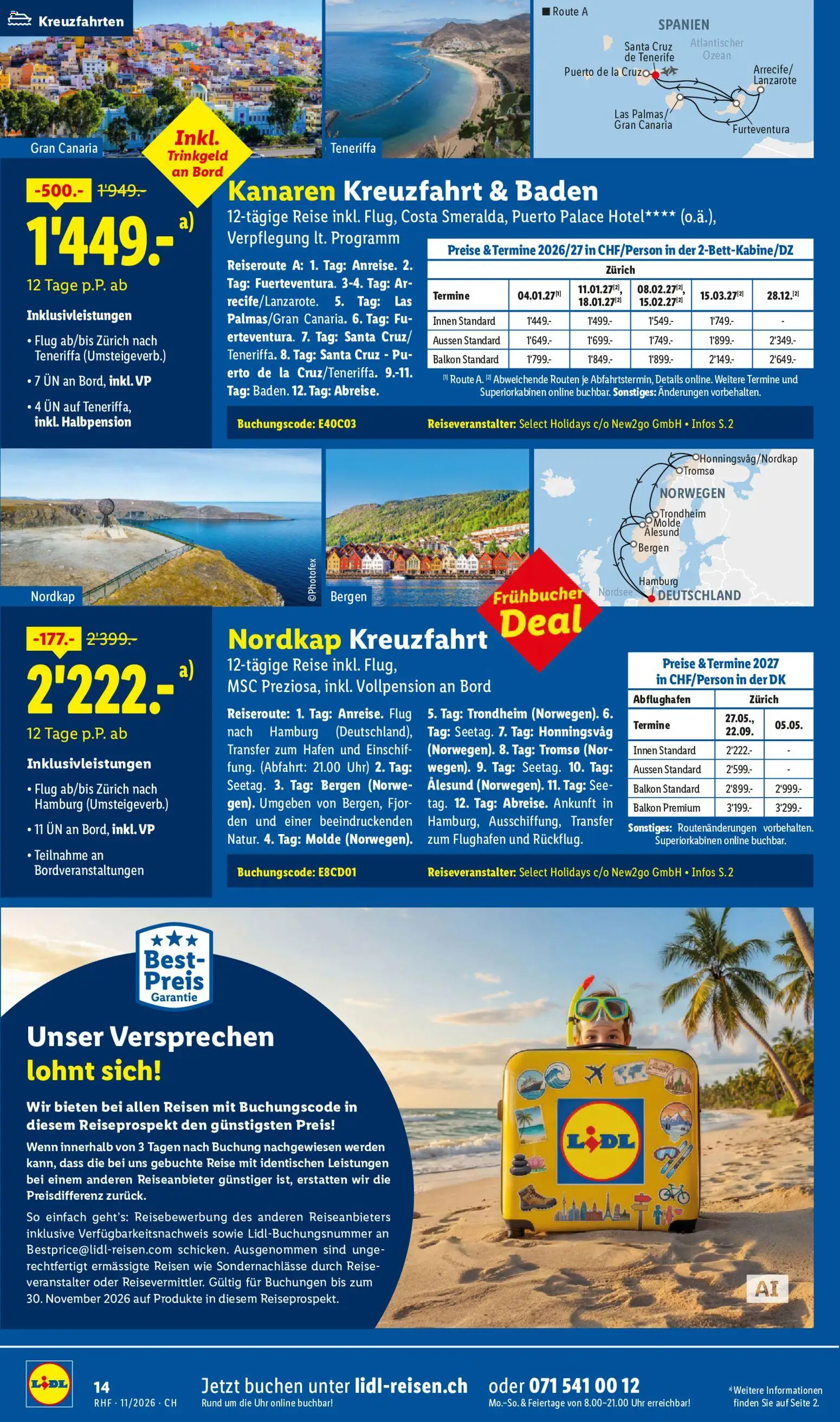 Lidl aktionen November Reise-Highlights – gültig ab 28.10.2026 | Seite: 14 | Produkte: Uhr