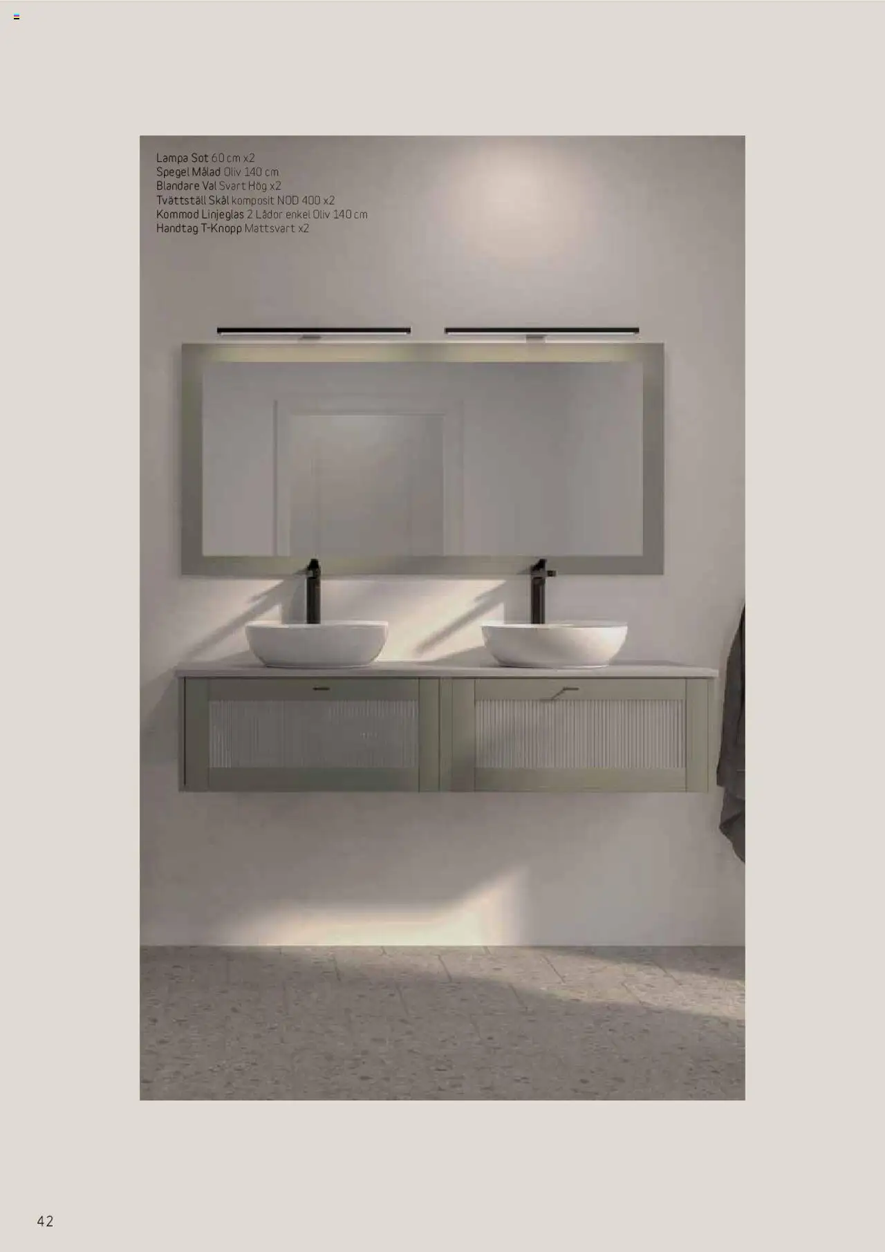 Bauhaus reklamblad aktuell från 25.08.2025 | Sida: 42 | Produkter: Tvättställ, Spegel, Lampa