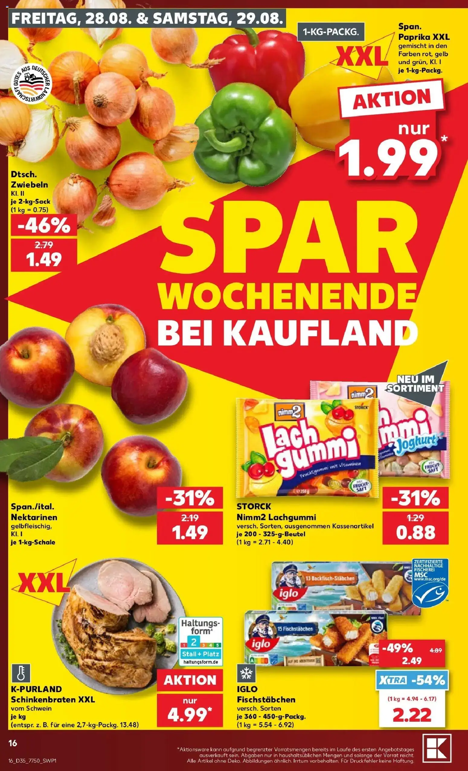Prospekt Kaufland ab 24.08.2026 » Angebote Online zum Blättern | Seite: 27 | Produkte: Iglo, Zwiebeln, Fischstabchen, Paprika
