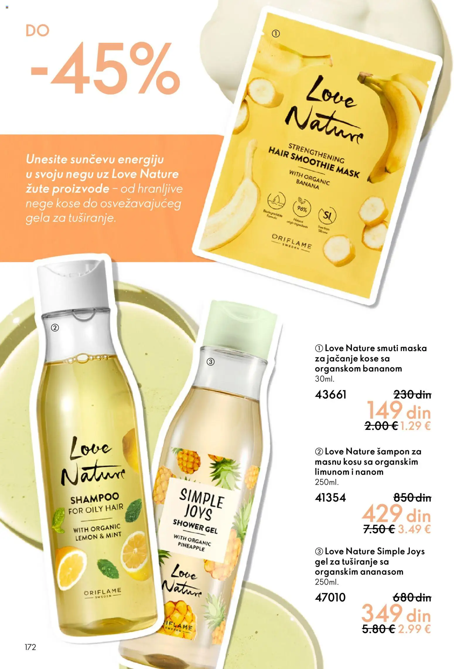 Oriflame katalog - važi od 18.02.2026 | Strana: 172 | Proizvode: Banana, Šampon, Maska, Gel za tuširanje