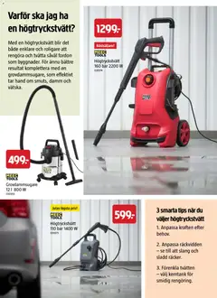 Jula erbjudanden - Förhandsvisning av reklamblad från butik Jula aktuell från 01.04.2026 | Sida: 66 | Produkter: Högtryckstvätt, Sladd