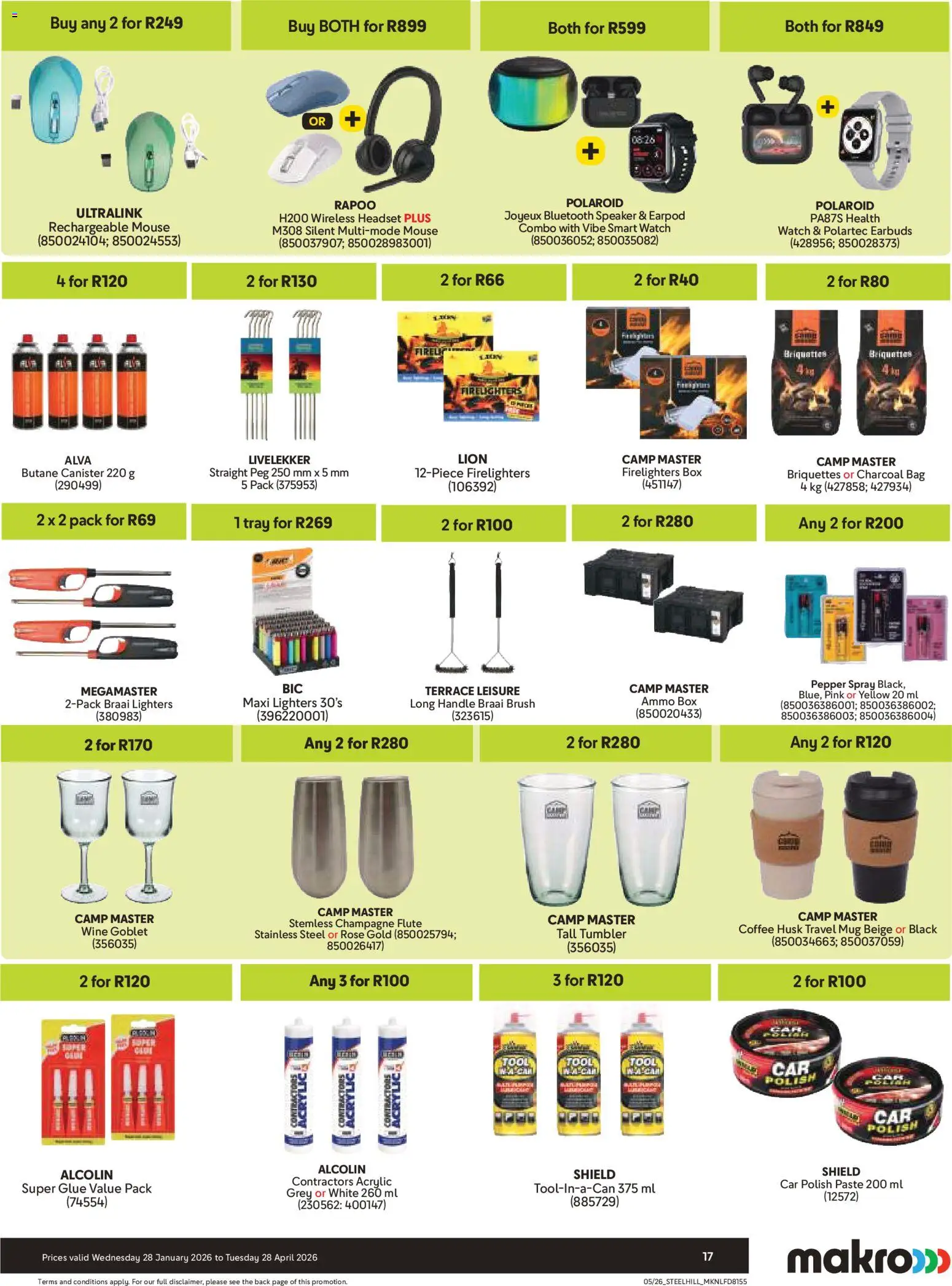 New Makro catalogue – valid from 28.01.2026 | Page: 17 | Products: Earbuds, Speaker, Wine, Mug