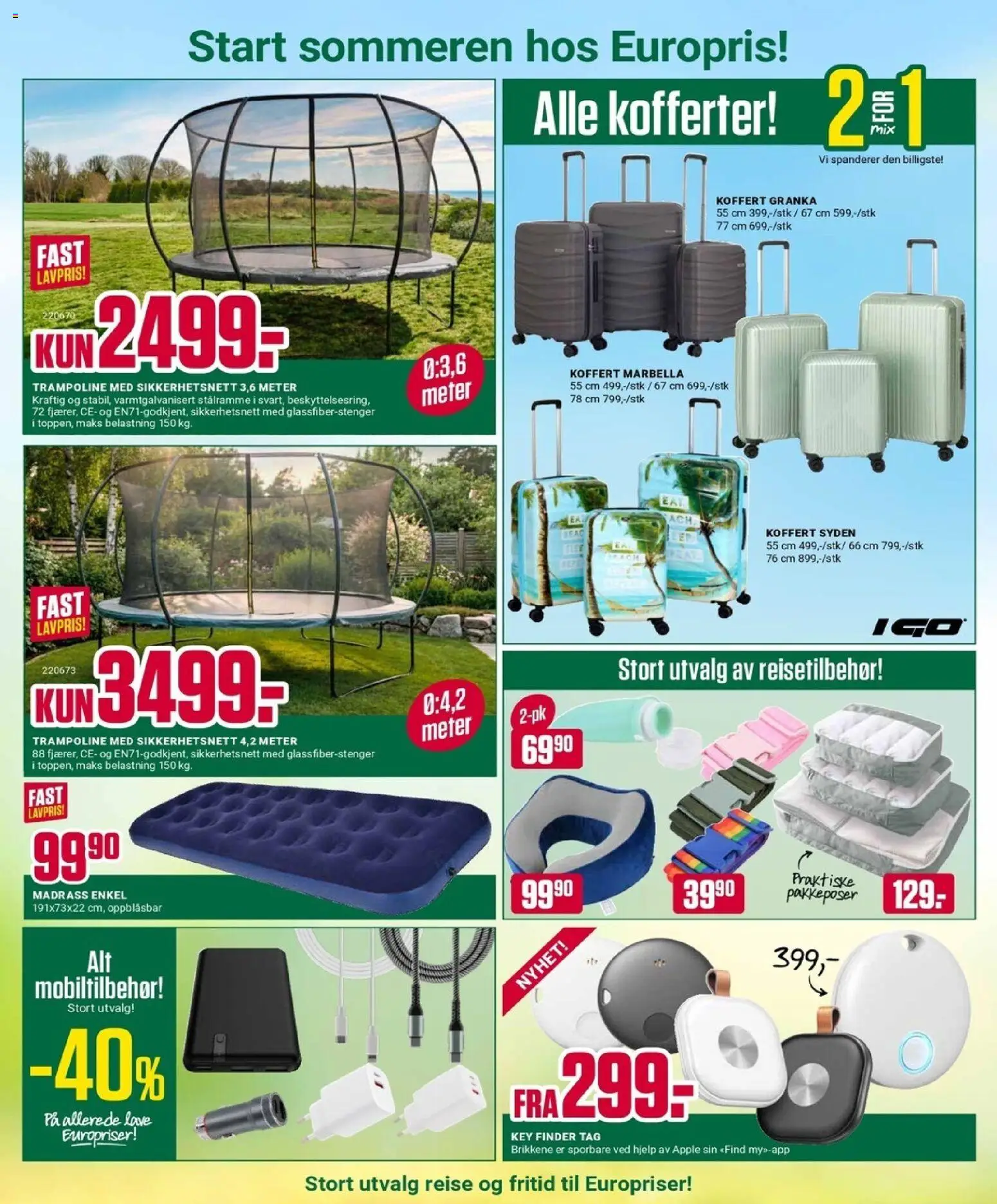 {H1} | Side: 5 | Produkter: Koffert, Madrass, Trampoline