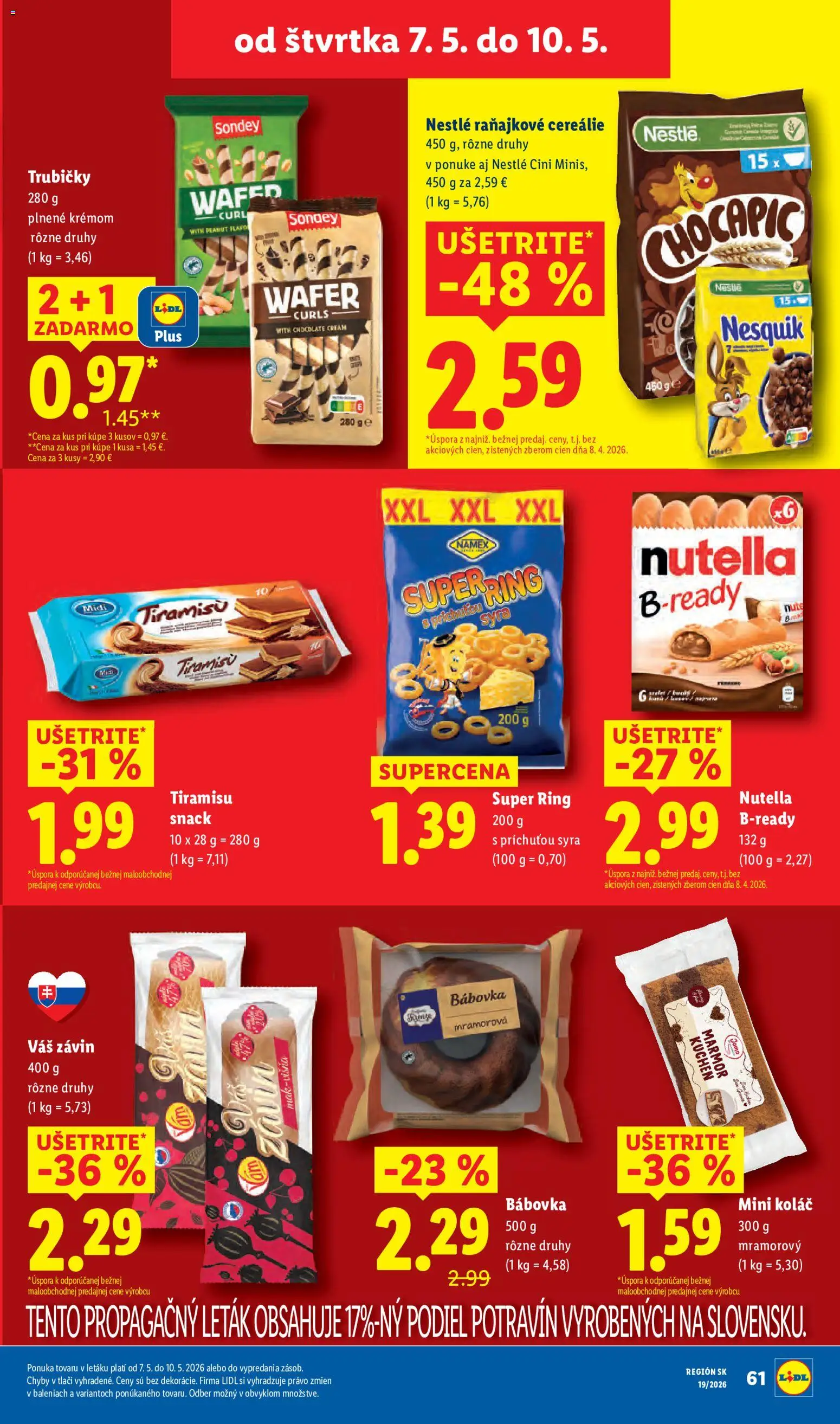 Nové Lidl akcie – leták je platný od 04.05.2026 | Strana: 73 | Produkty: Závin, Koláč, Cereálie, Mak