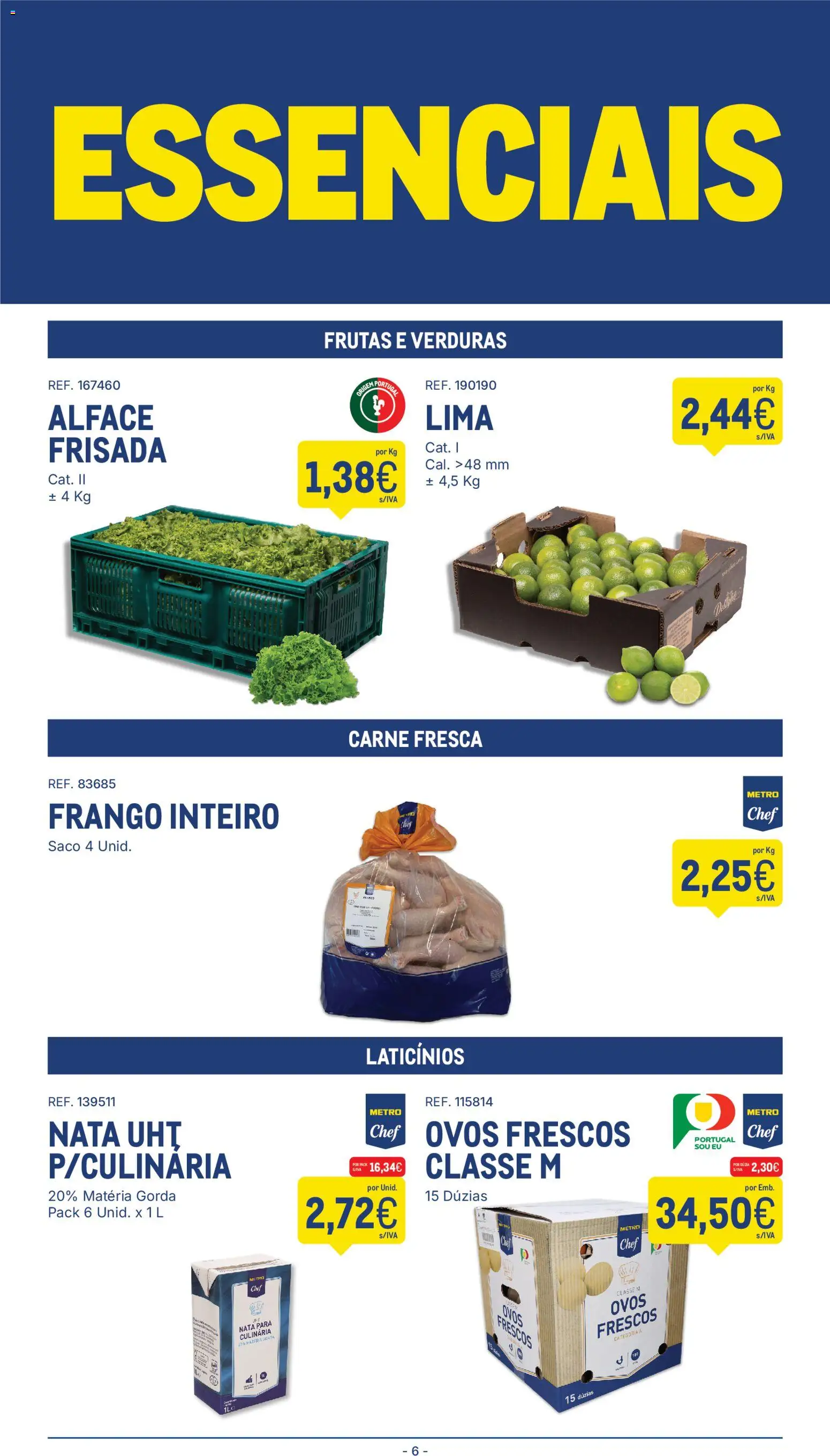 Makro folheto │ válido de 25/08/2026 | Página: 6 | Produtos: Laticínios, Ovos, Frango inteiro, Nata