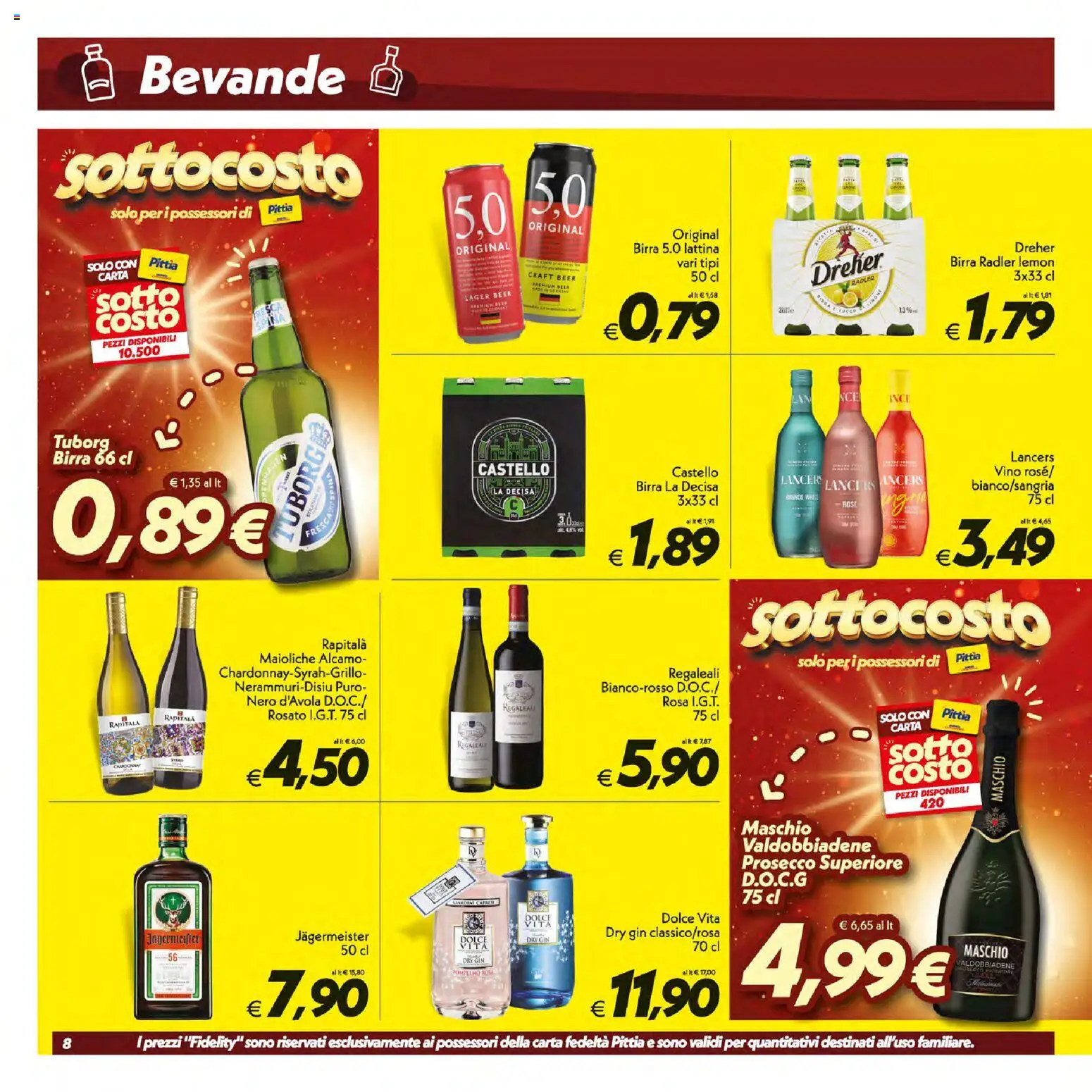Volantino SuperConveniente del 16/07/2026 | Pagina: 8 | Prodotti: Birra, Gin, Prosecco, Pompelmo