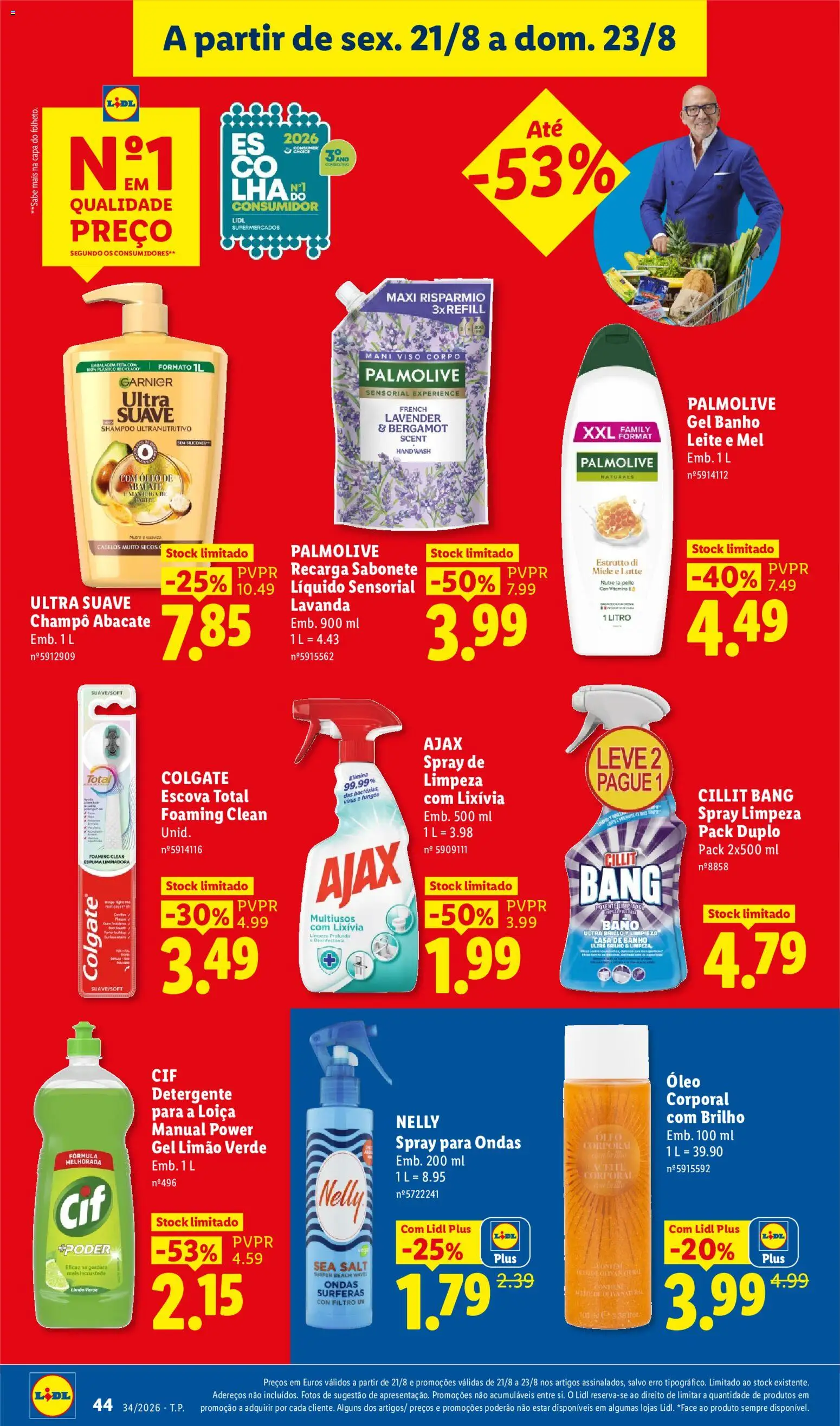 Lidl folheto │ válido de 17/08/2026 | Página: 44 | Produtos: Detergente, Casa de banho, Banho, Óleo de abacate