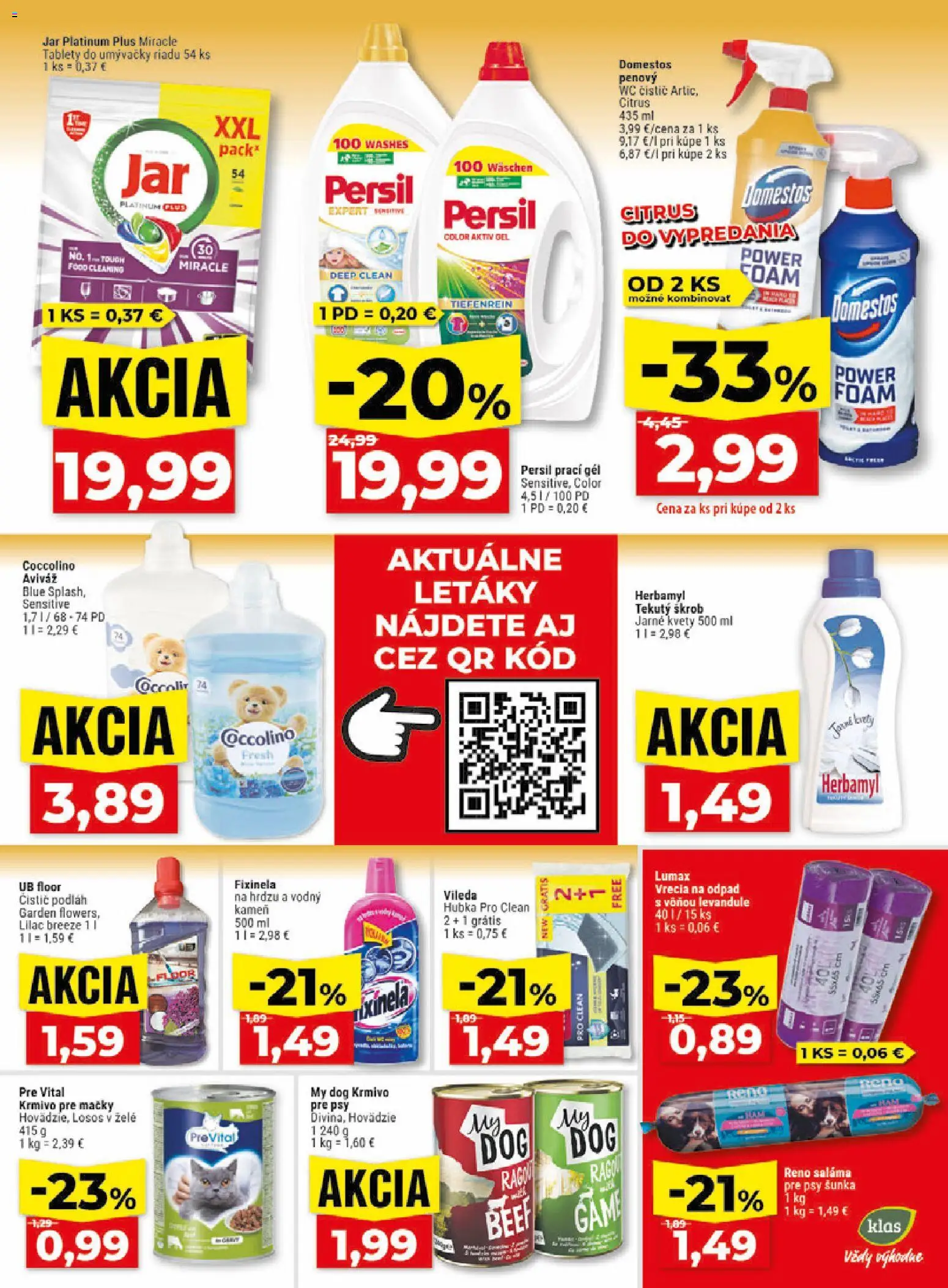 Nové Klas akcie – leták je platný od 29.06.2026 | Strana: 26 | Produkty: Hubka, Losos, Coccolino, Jar