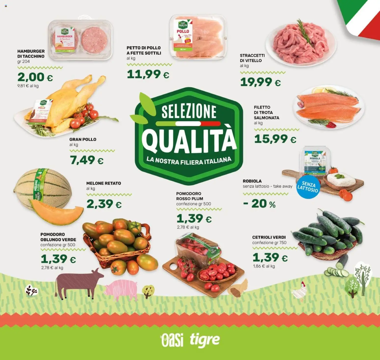Volantino Tigre del 18.06.2026 | Pagina: 2 | Prodotti: Petto di Pollo, Pollo, Vitello, Hamburger