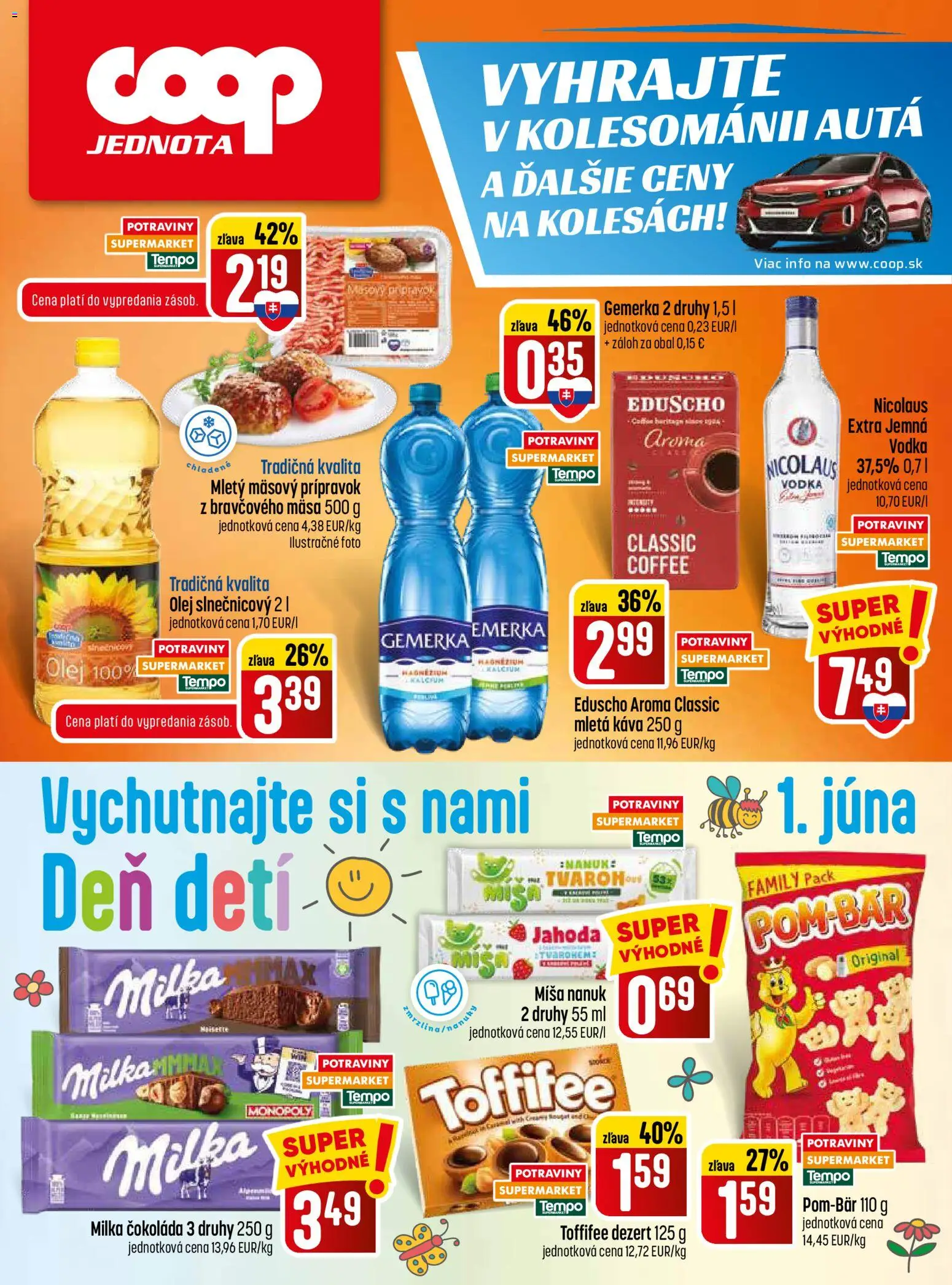 Nové COOP Jednota akcie – leták je platný od 28.05.2026 | Strana: 28 | Produkty: Nanuk, Zmrzlina, Vodka, Gemerka