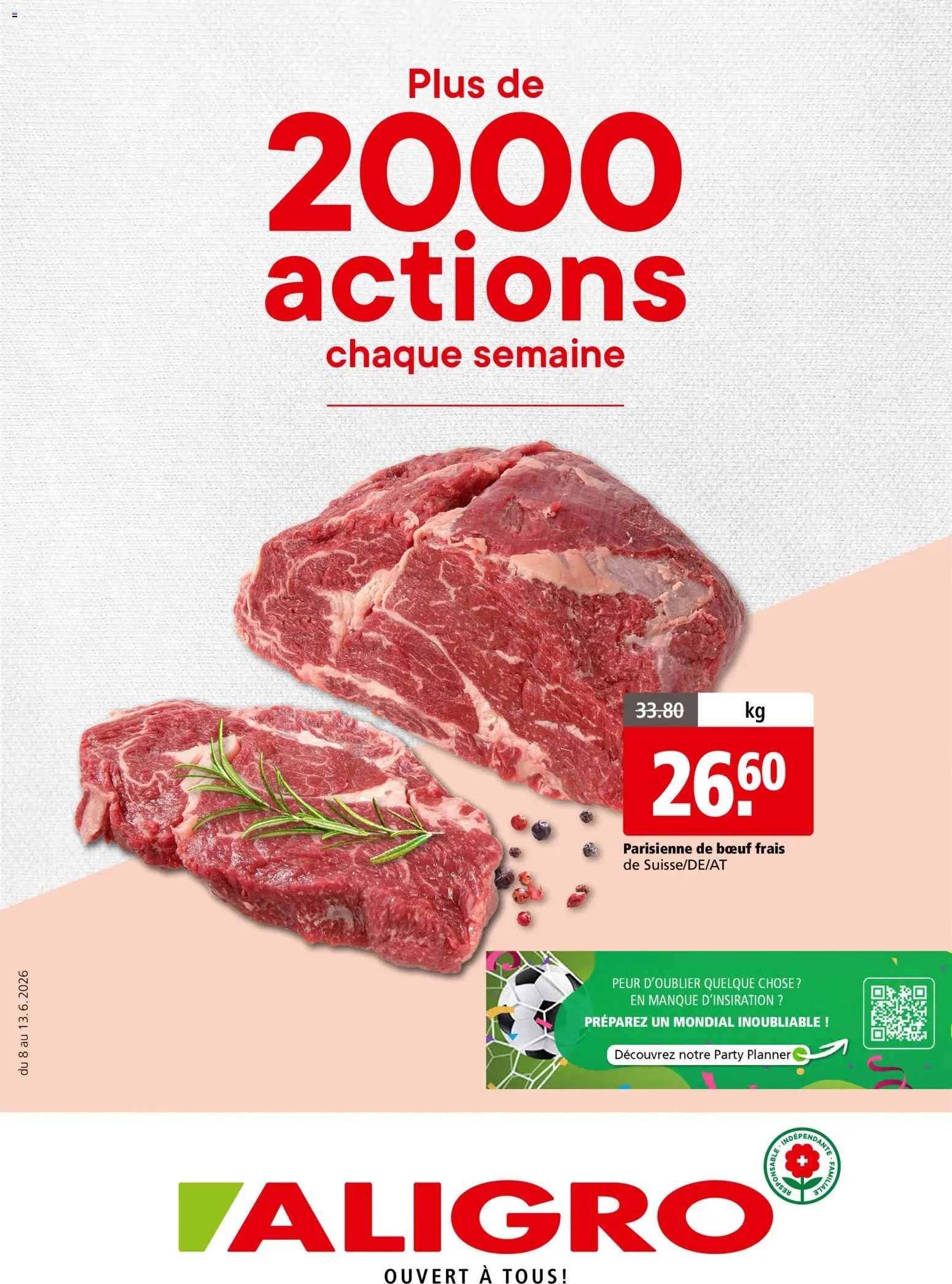 Aligro aktionen 2000 Chavannes, Matran, Genève, Sion – gültig ab 08.06.2026 | Seite: 1