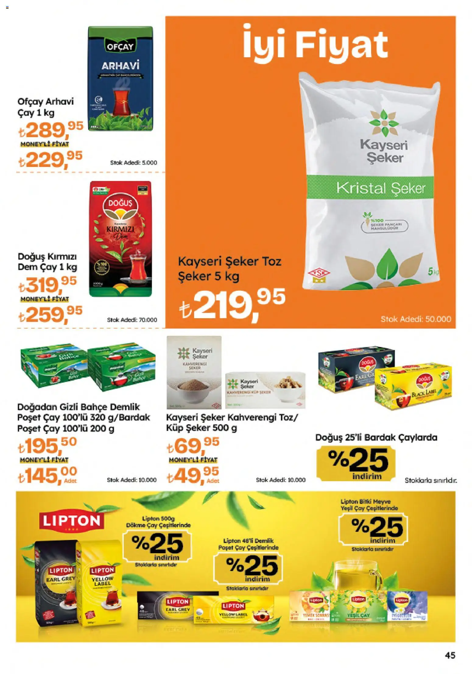 Migros Katalog - Migroskop - 09 Temmuz 2026 tarihinden itibaren geçerlidir | Sayfa: 45 | Ürünler: Çay, Şeker, Demlik poşet çay, Toz şeker