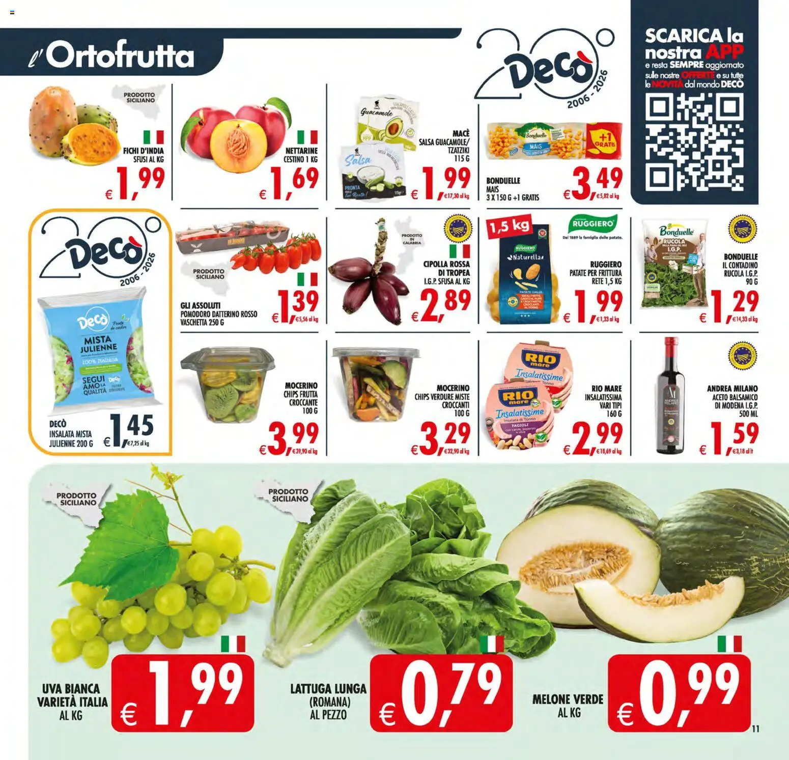 Volantino Decò del 21/08/2026 | Pagina: 13 | Prodotti: Patate, Frutta, Pomodoro, Insalata di tonno