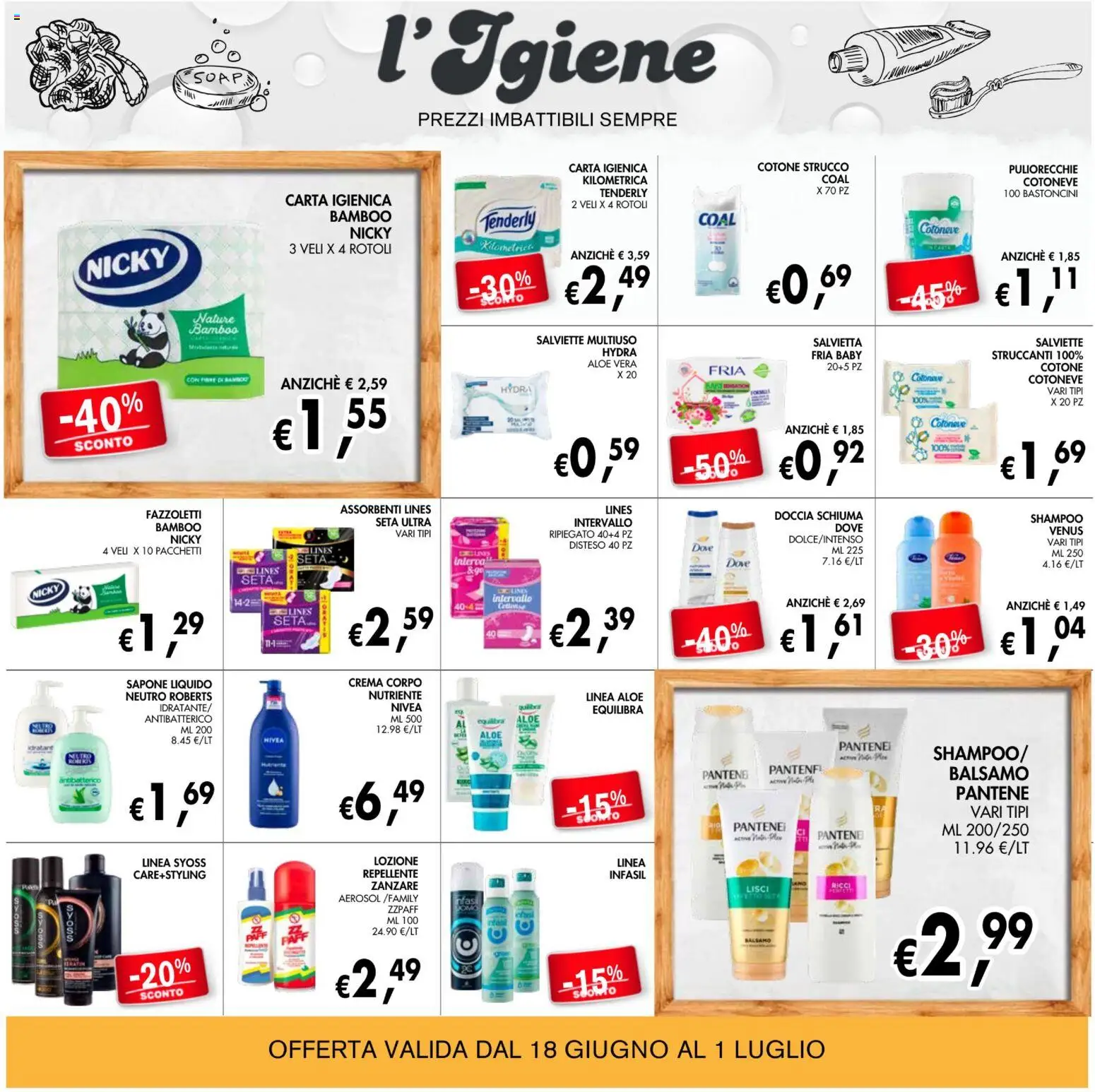 Volantino Coal del 18.06.2026 | Pagina: 22 | Prodotti: Shampoo, Carta igienica, Sapone, Doccia