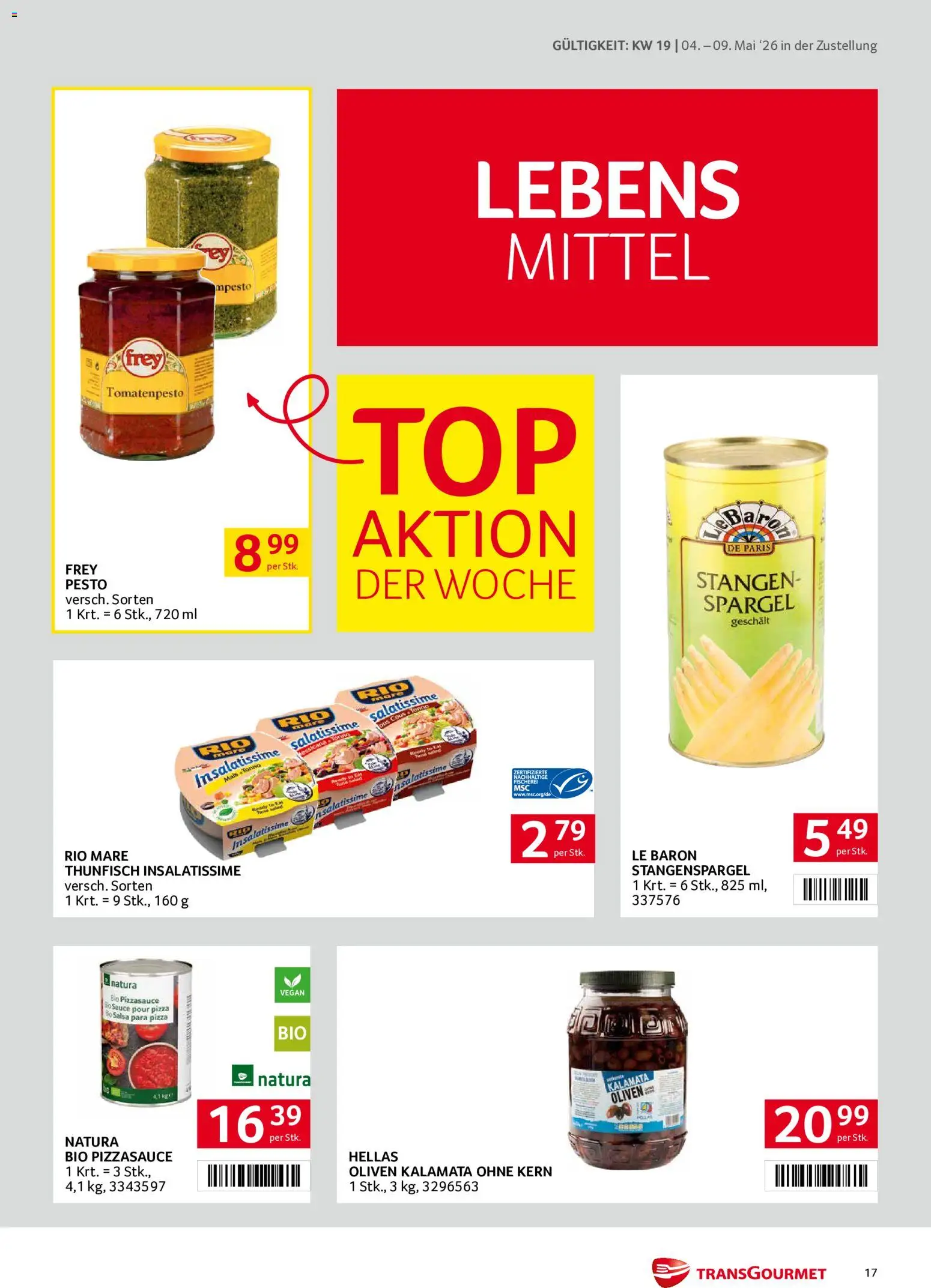 Transgourmet Zustellaktion gültig ab 04.05.2026 | Seite: 17 | Produkte: Szeder, Pizza