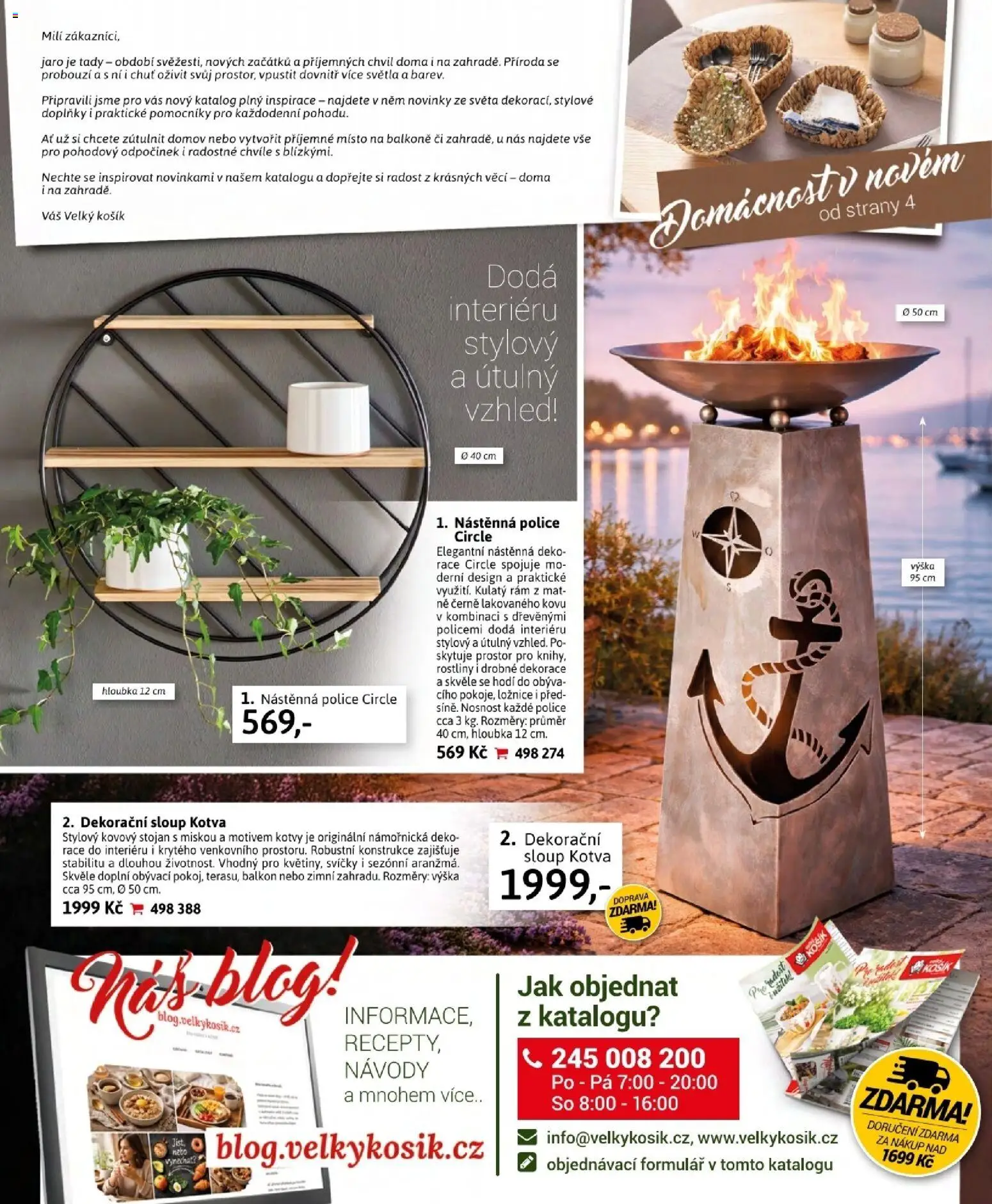 Velký Košík katalog květen 2026 od 01.05.2026 | Strana: 2 | Produkty: Svíčky, Kotva, Police, Dekorace