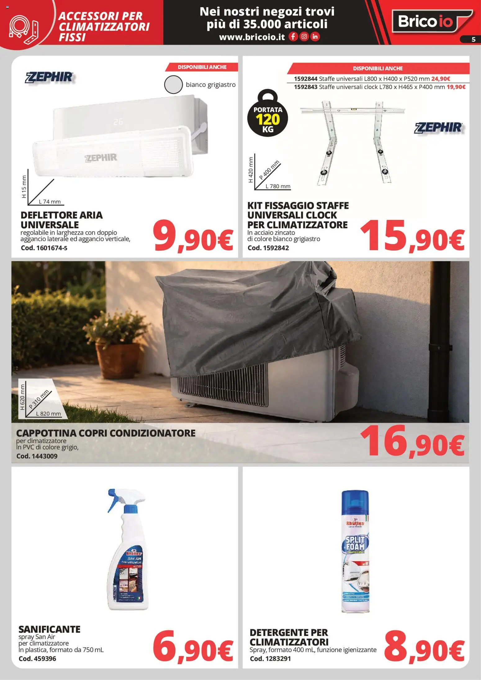 Volantino Brico io del 28.05.2026 | Pagina: 5 | Prodotti: Climatizzatore, Detergente, Condizionatore