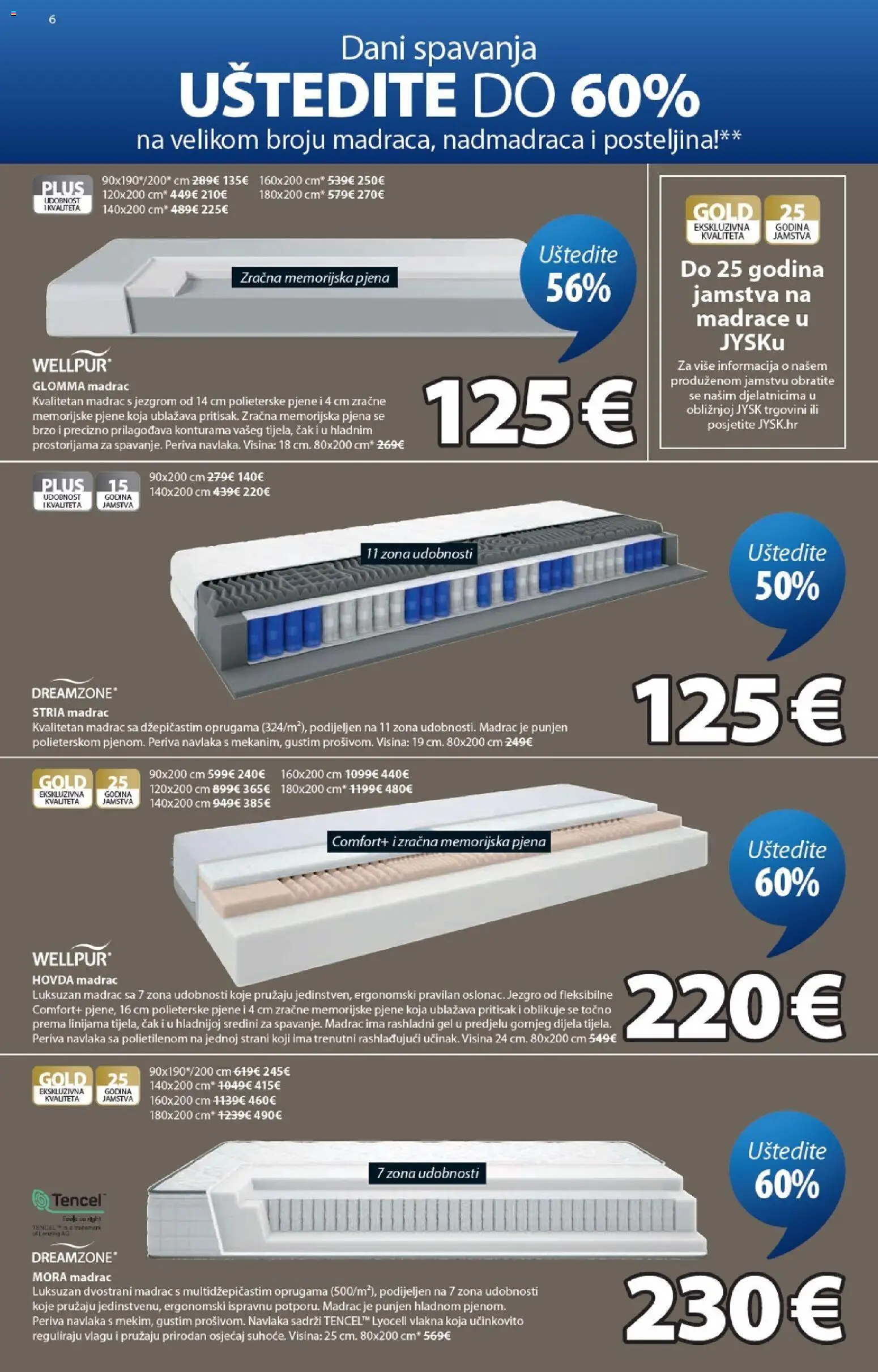 JYSK katalog | vrijedi od 30.09.2026 | Stranica: 6 | Proizvodi: Madrac, Posteljina, Pjena