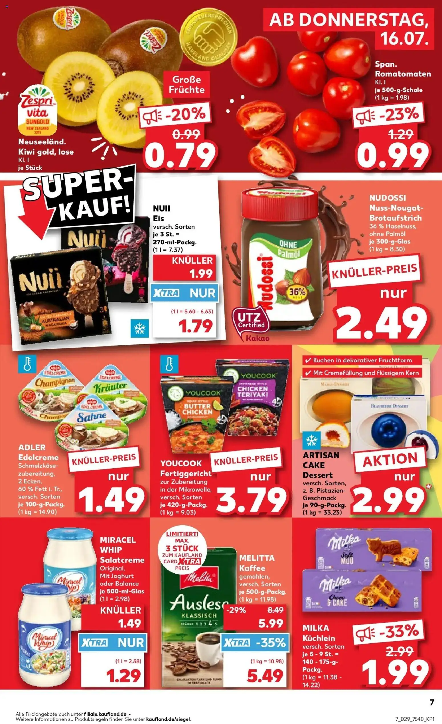 Kaufland Prospekt Sonneberg – gültig ab 13.07.2026 | Seite: 16 | Produkte: Melitta, Butter, Kaffee, Pistazien