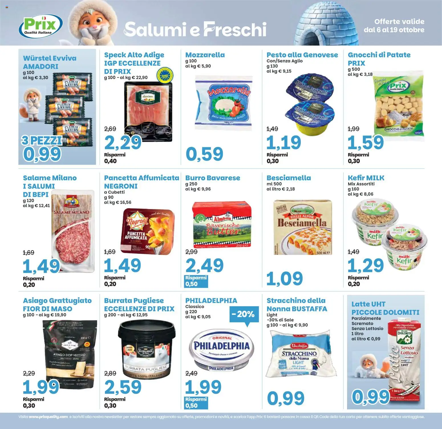 Volantino Prix del 06/10/2026 | Pagina: 14 | Prodotti: Speck, Pancetta, Patate, Burro