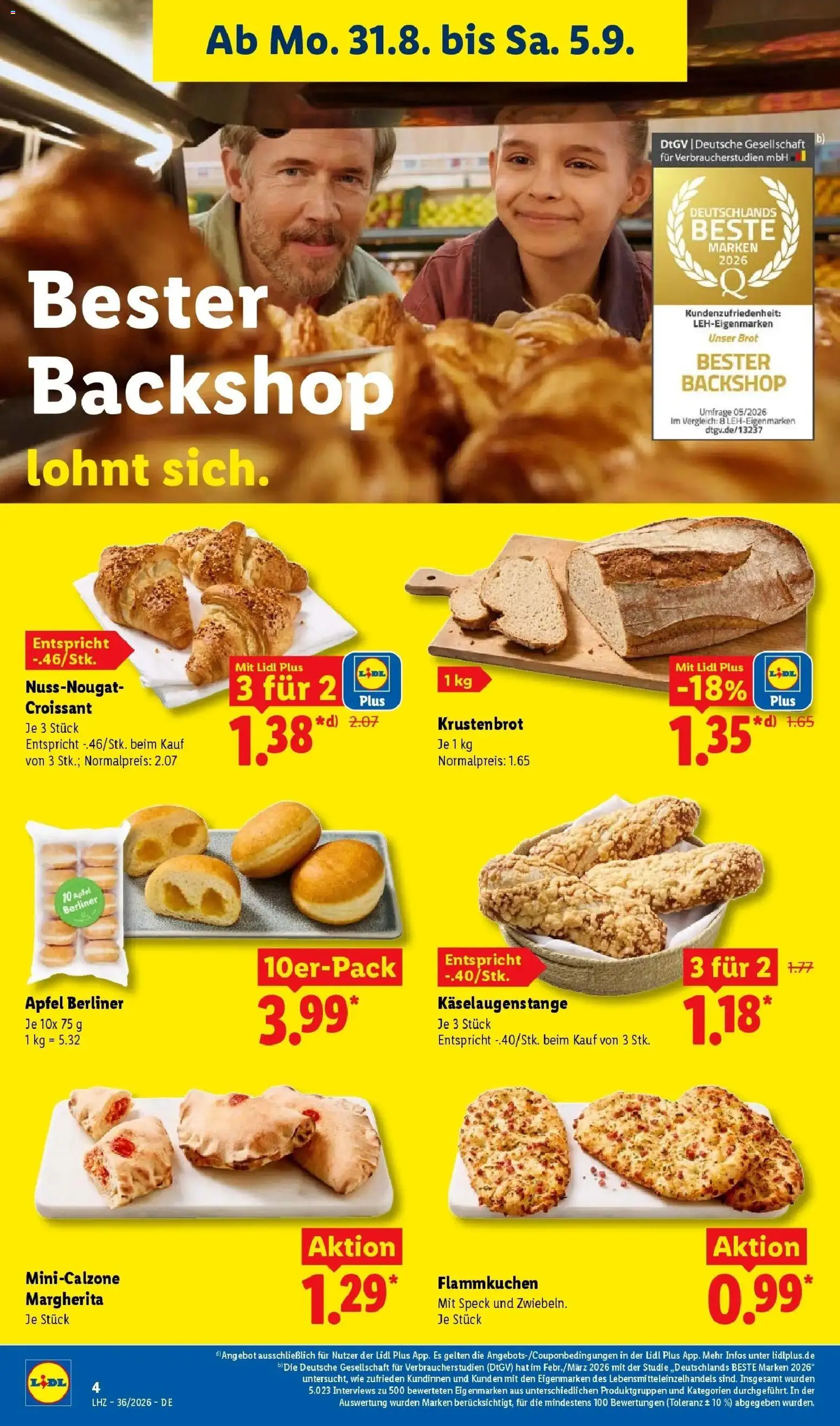 Lidl Prospekt Wahlstedt (ab 31.08.2026) zum Blättern » Angebote | Seite: 12 | Produkte: Äpfel, Croissant, Brot, Pizza