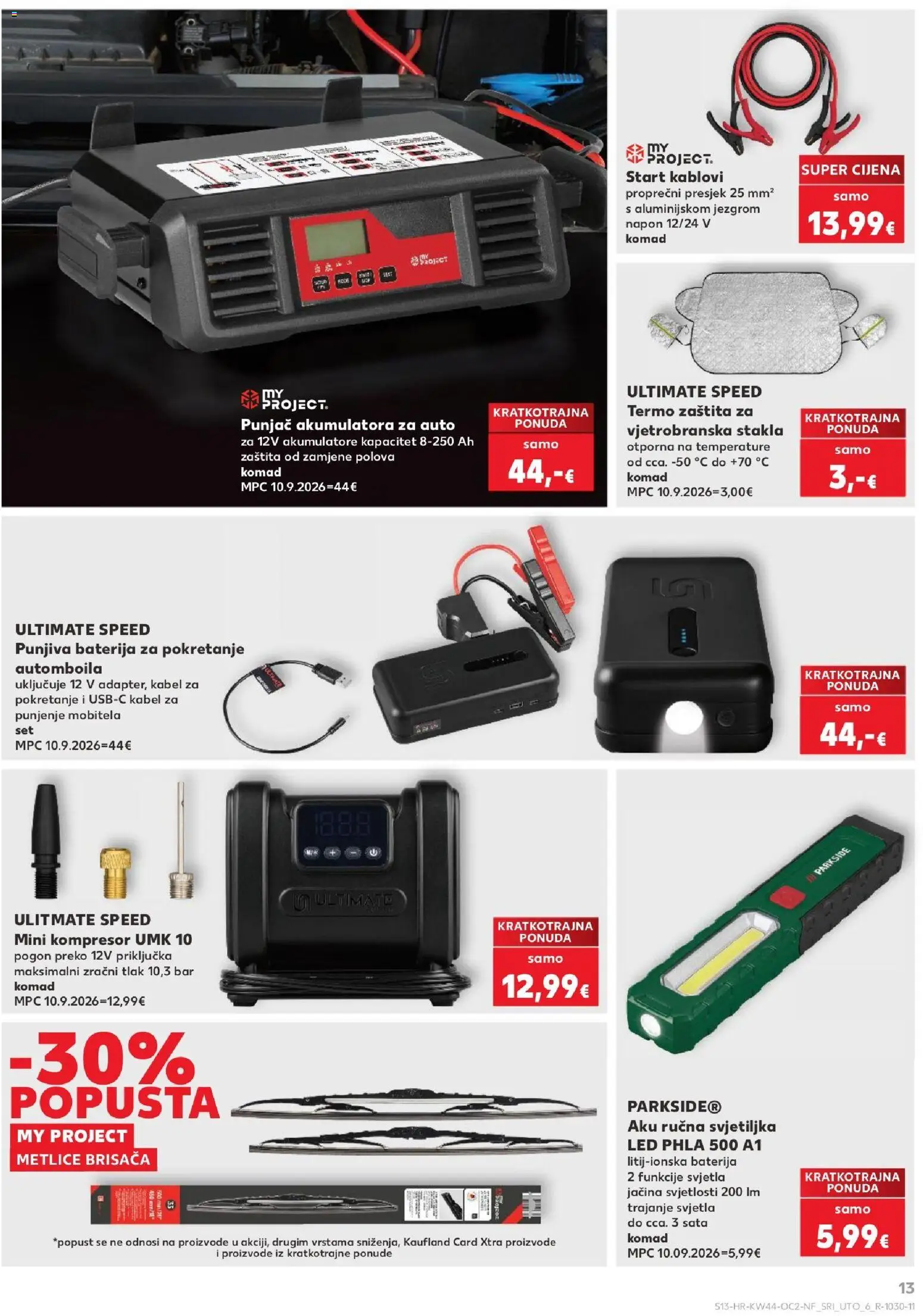 Kaufland katalog | vrijedi od 28.10.2026 | Stranica: 13 | Proizvodi: Svjetiljka, Led, Kompresor, Kabel