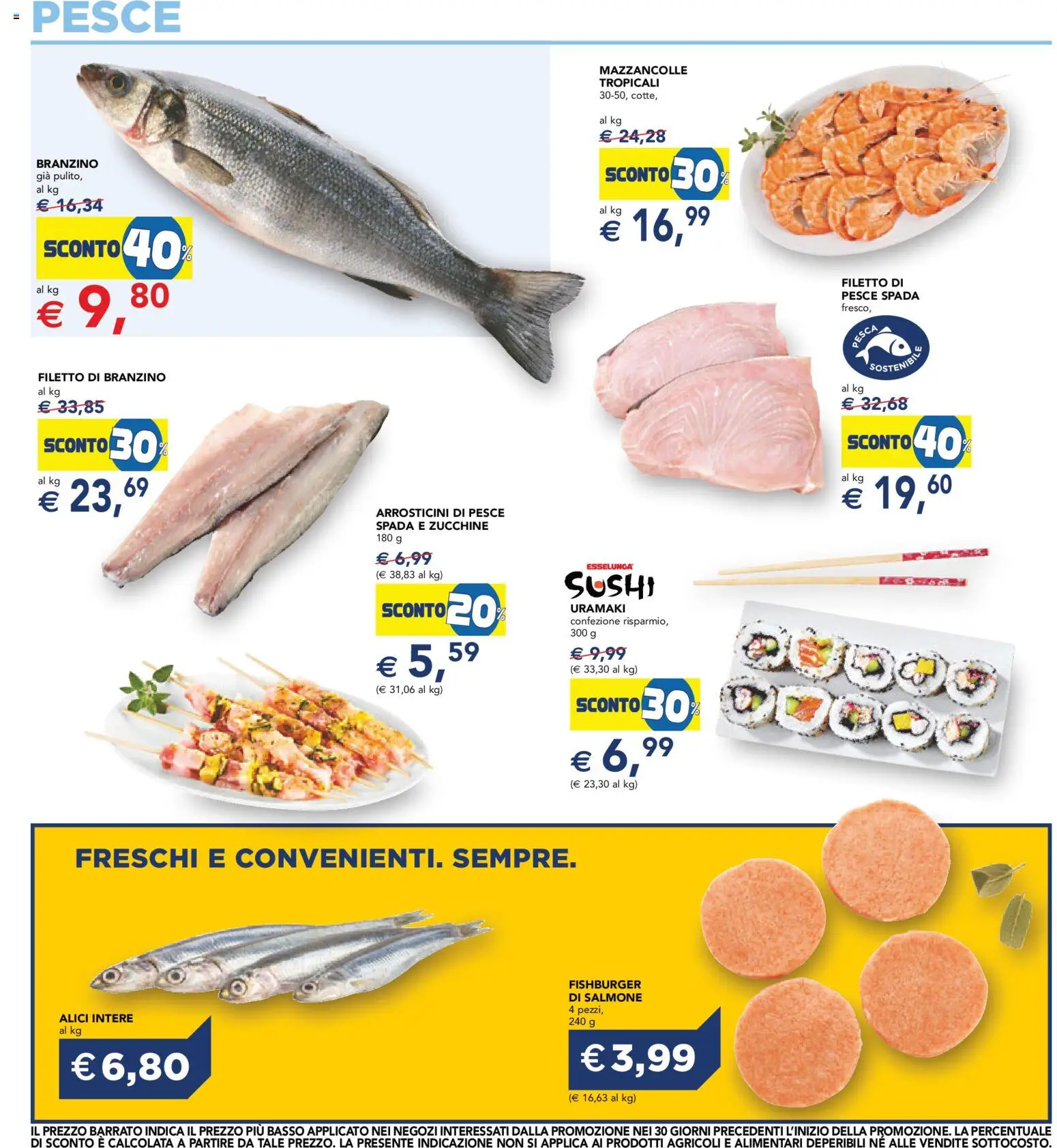 Volantino Esselunga S del 18.06.2026 | Pagina: 13 | Prodotti: Salmone, Pesce, Pesce spada, Sushi