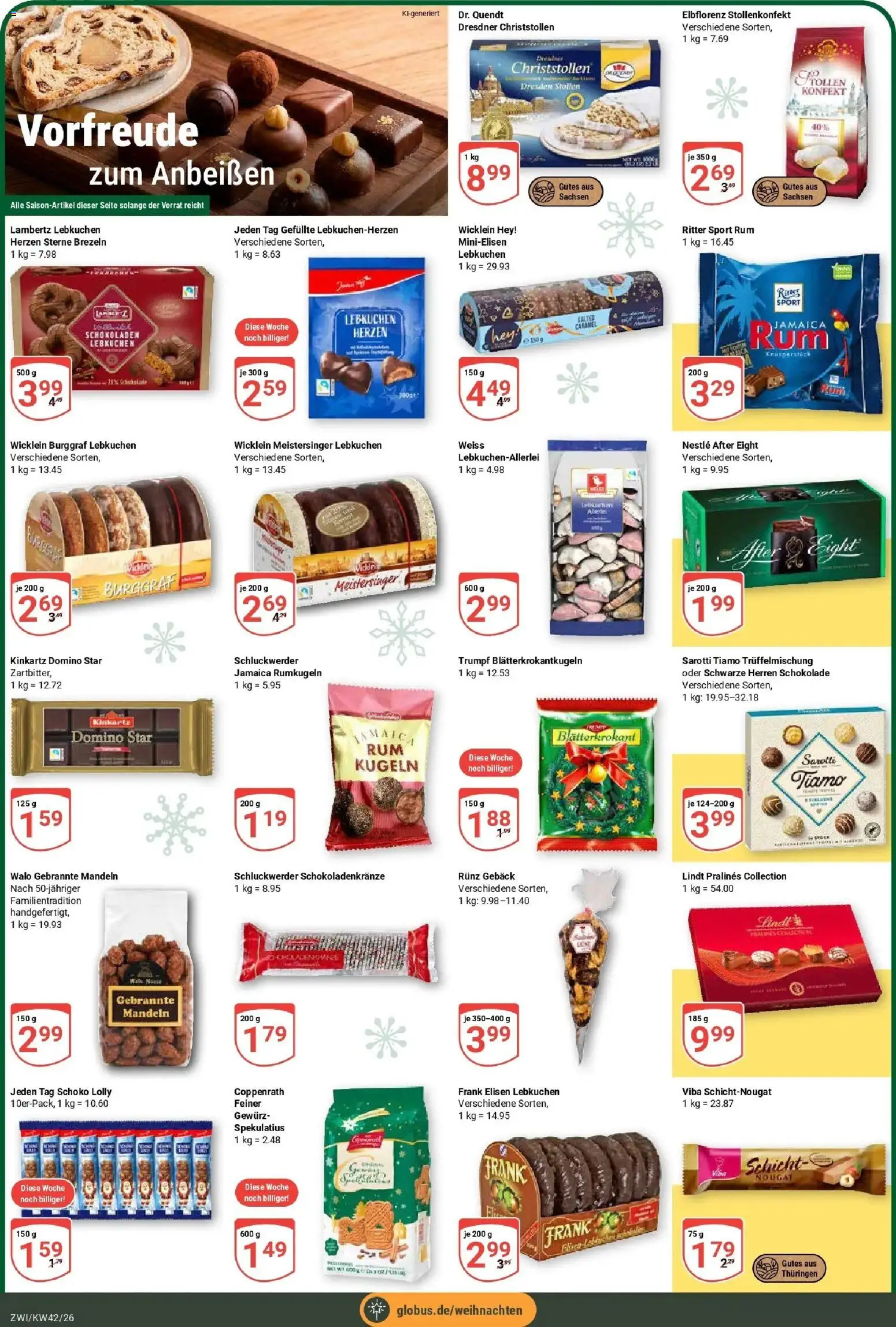 Globus Prospekt Zwickau (ab 12.10.2026) » Angebote online | Seite: 6 | Produkte: Ritter sport, Mandeln, Rumkugeln, Lindt