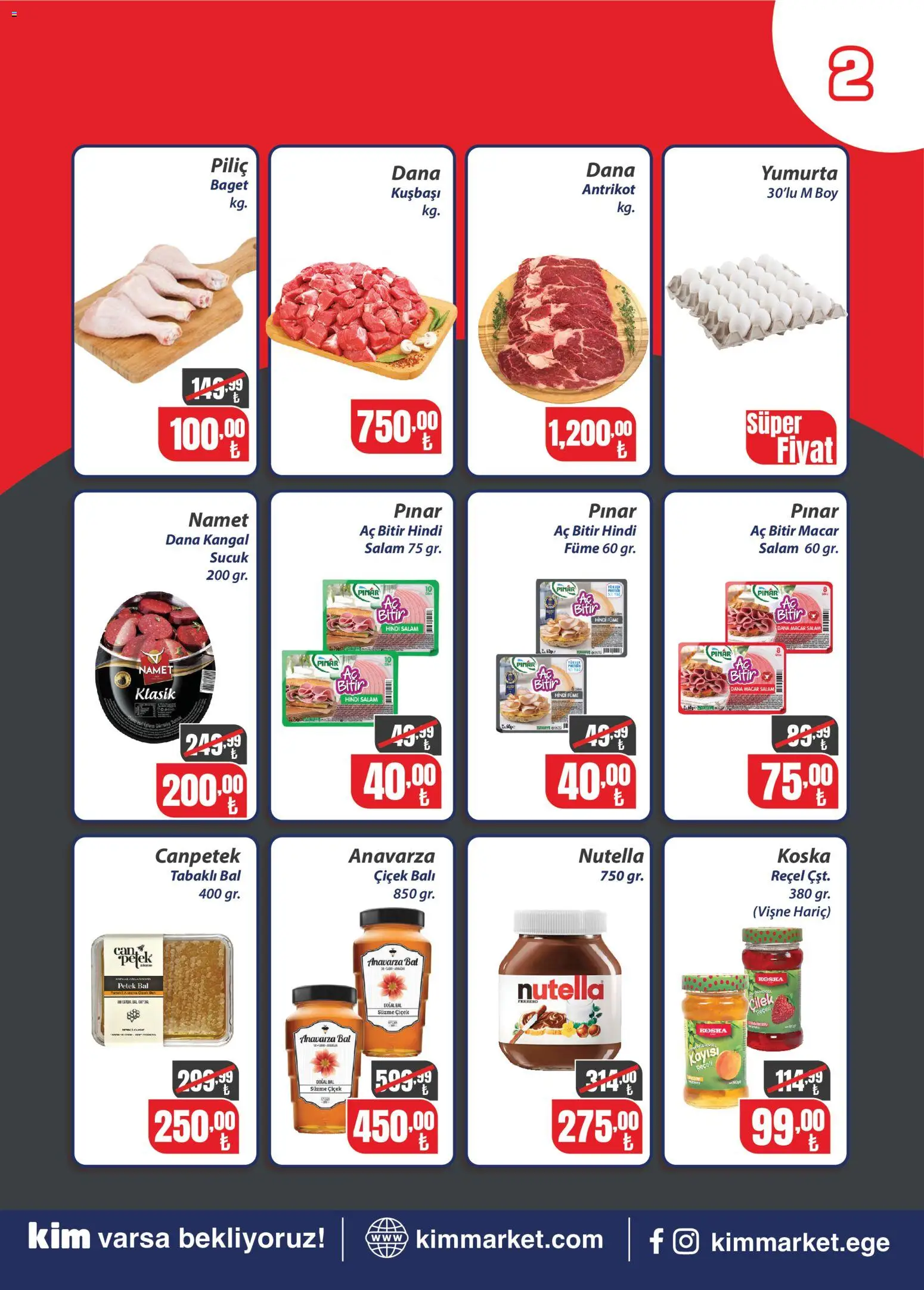 Kim Market Katalog - Ege Insert - 21 Eylül 2026 tarihinden itibaren geçerlidir | Sayfa: 2 | Ürünler: Vişne, Kayısı, Piliç, Hindi füme