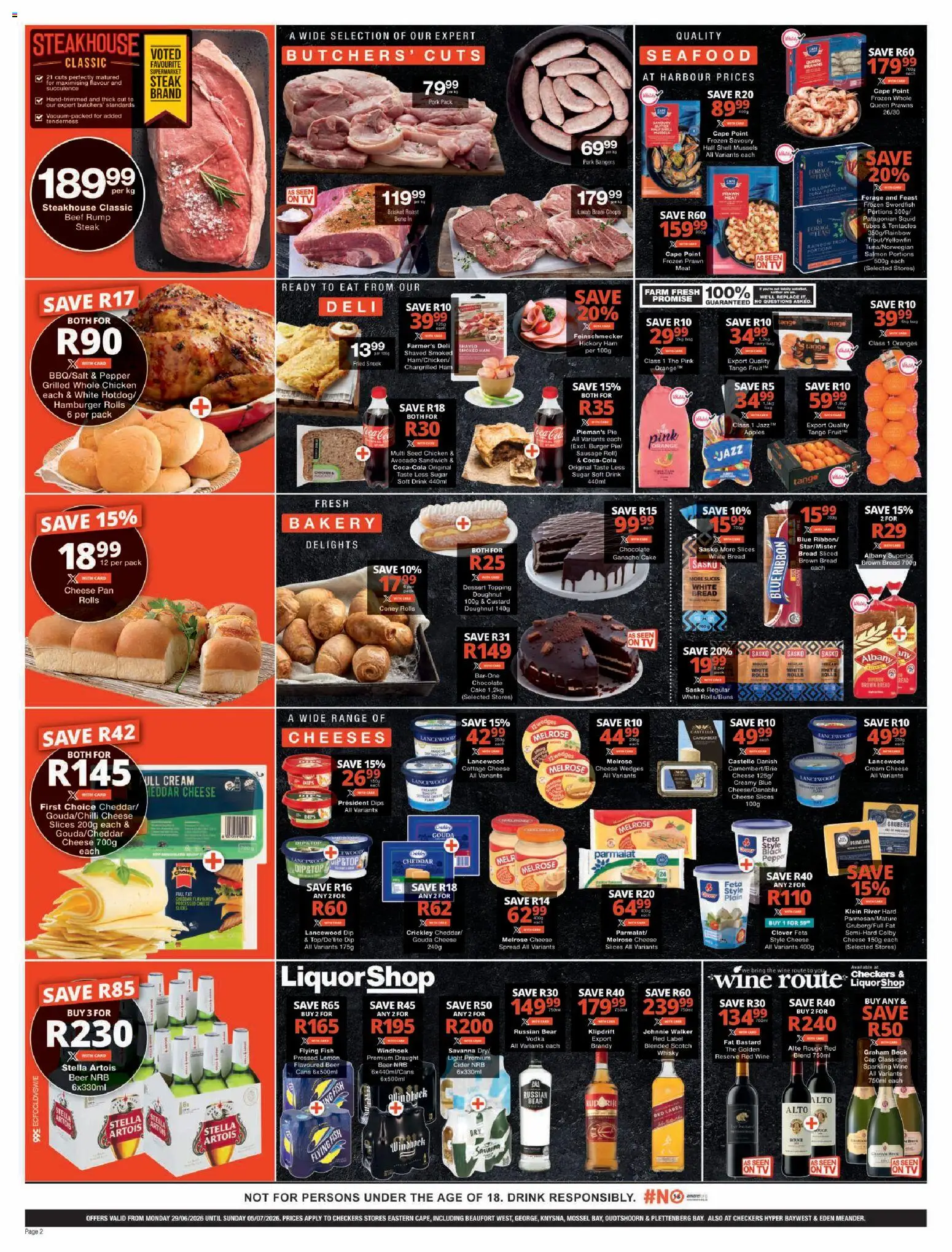New Checkers catalogue – valid from 29/06/2026 | Page: 2 | Products: Bag, Steak, Chocolate, Apples