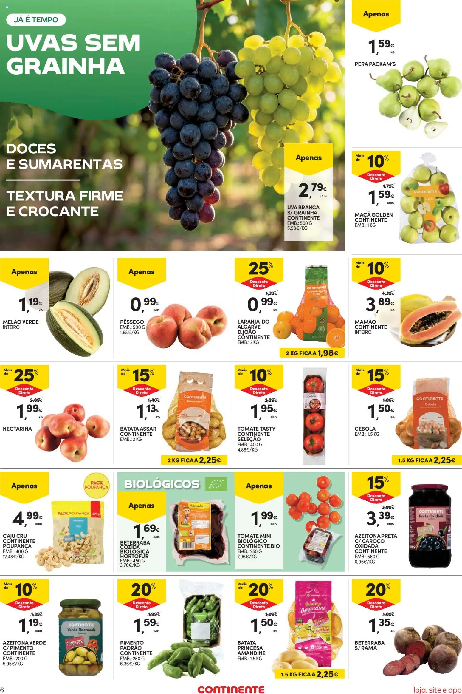 Continente Semanal Continente Bom Dia │ válido de 04/08/2026 | Página: 6 | Produtos: Beterraba, Cebola, Doces, Melão