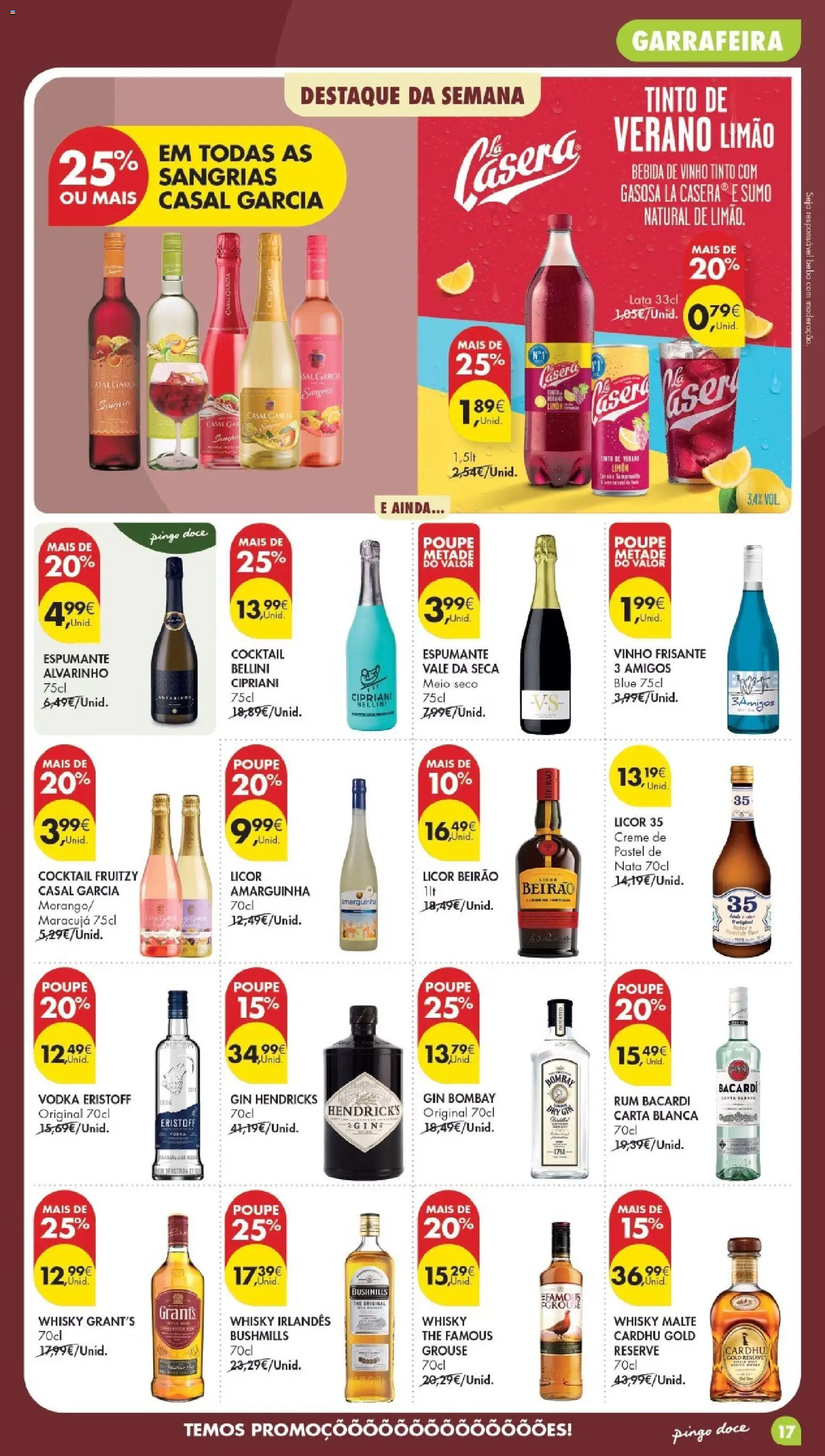 Pingo Doce Poupe Esta Semana Madeira │ válido de 01/09/2026 | Página: 17 | Produtos: Whisky irlandês, Gin Bombay, Sumo, Vodka
