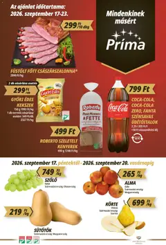 CBA Príma akciós újság - amely érvényes a következő dátumtól: 2026.09.17.