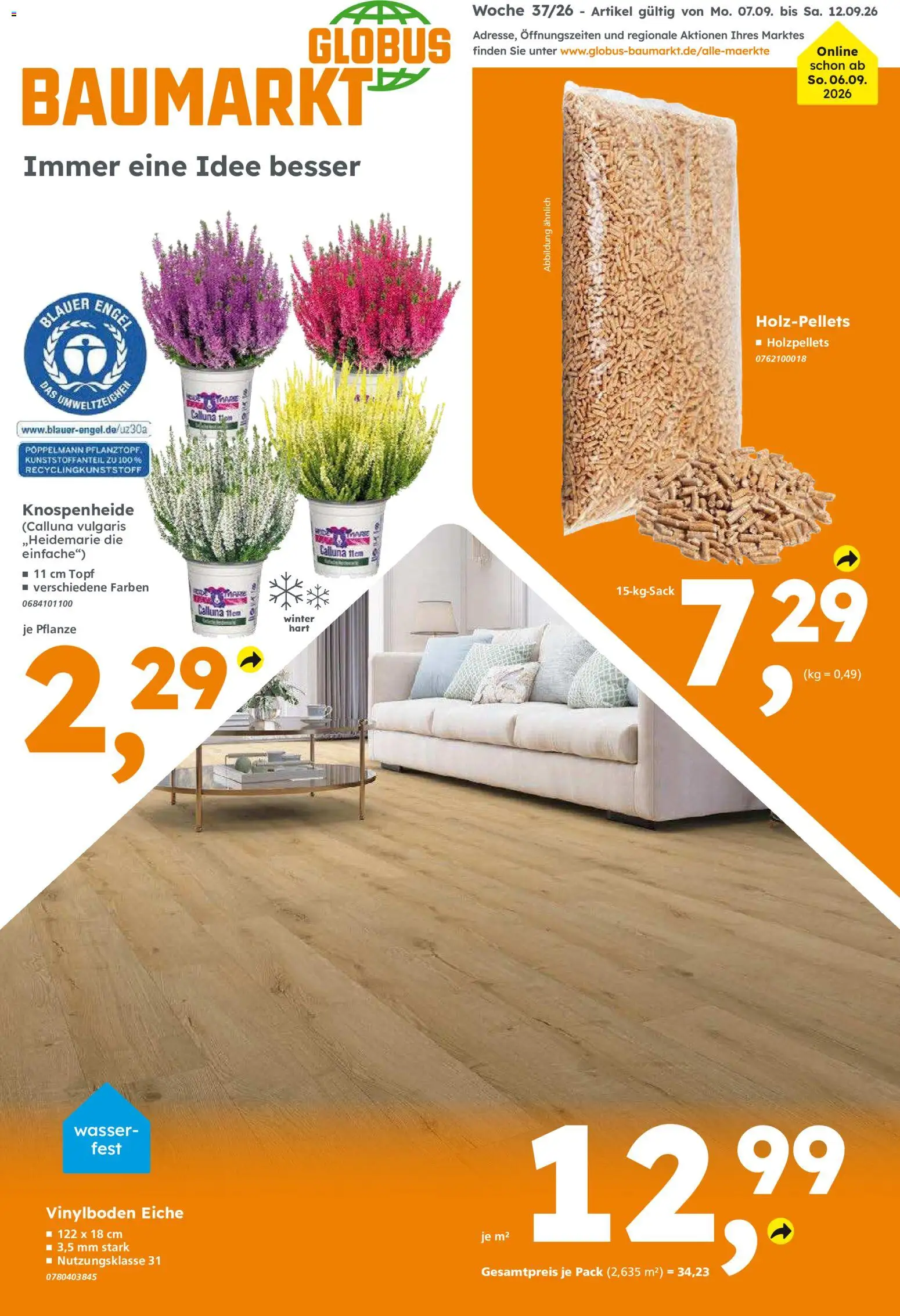 Globus Baumarkt Prospekt – gültig ab 07.09.2026 | Seite: 1