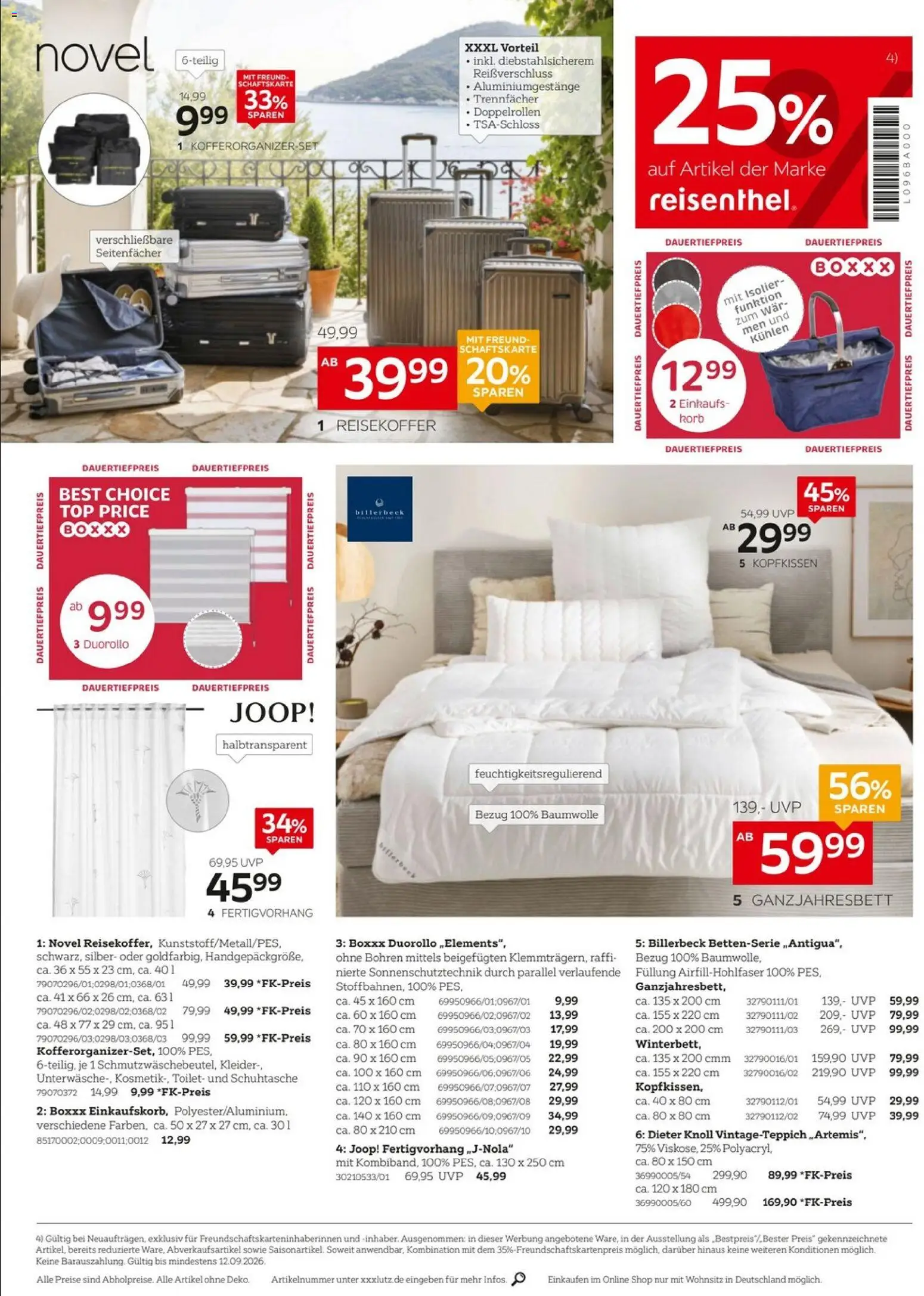 XXXLutz Personalrabatt für alle – gültig ab 02.09.2026 | Seite: 4 | Produkte: Top, Kopfkissen, Korb