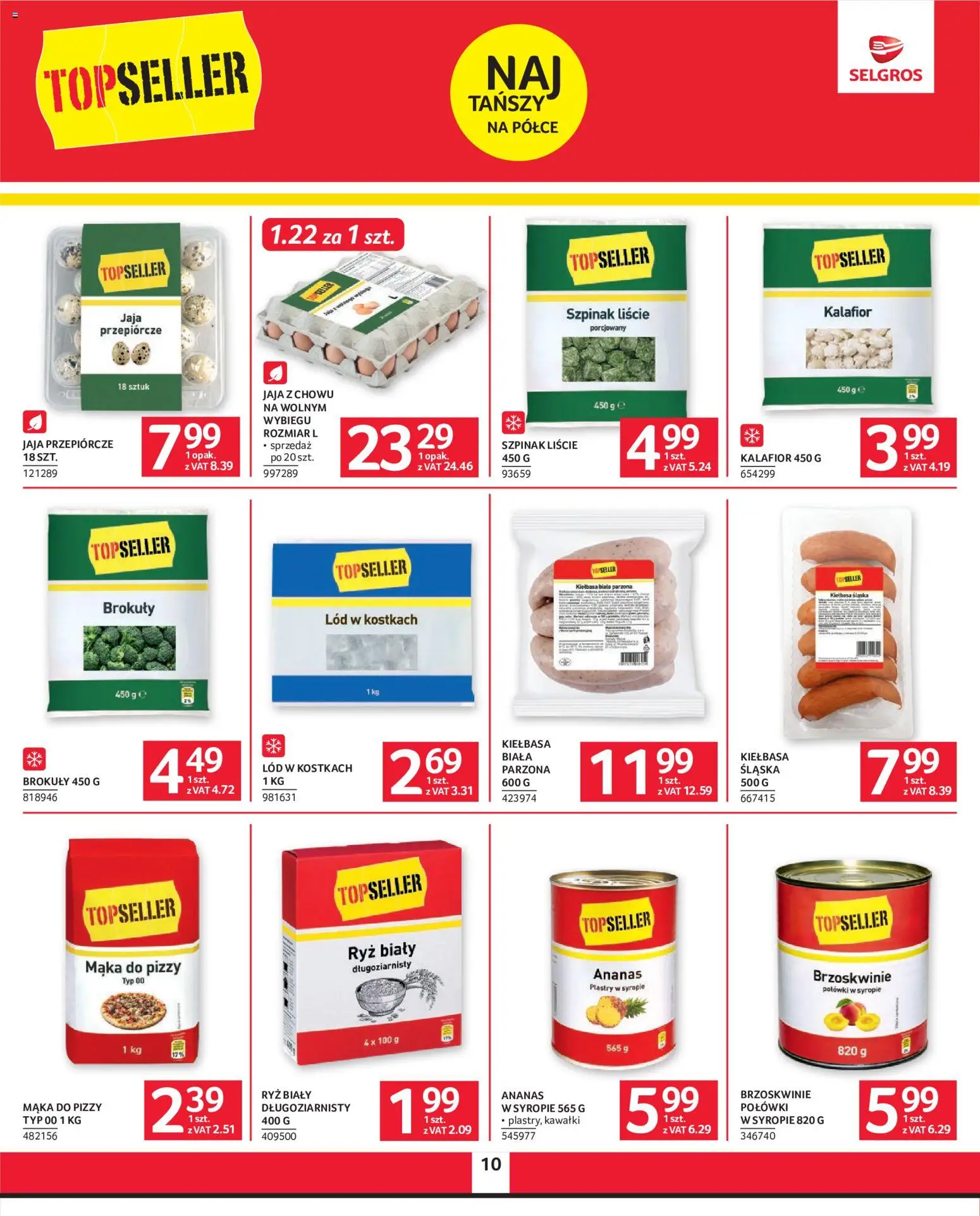 Selgros cash&carry gazetka od 18.06.2026 | Strona: 10 | Produkty: Szpinak, Ryż, Ananas, Jaja