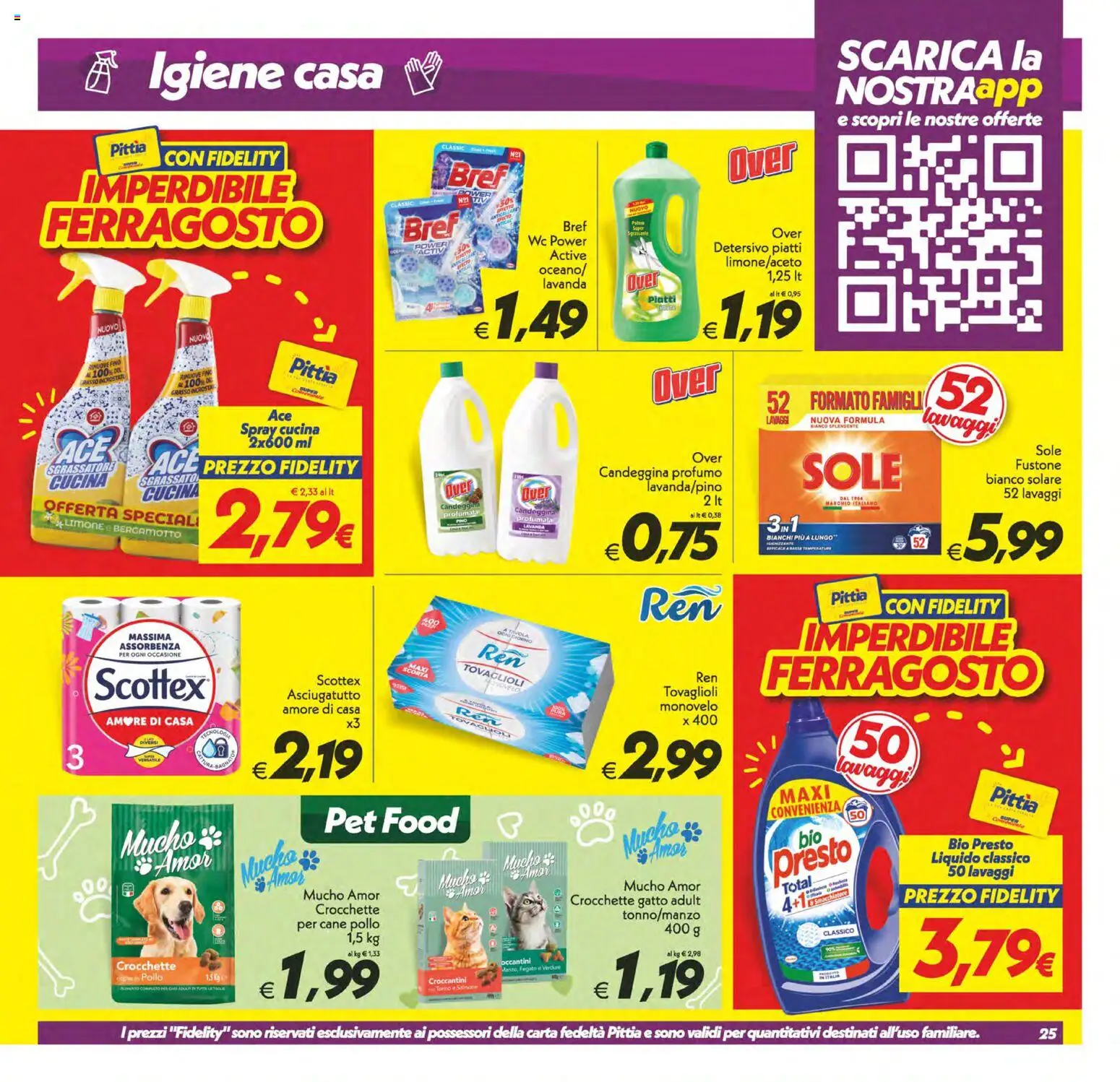 Volantino SuperConveniente del 11/08/2026 | Pagina: 25 | Prodotti: Smacchiatore, Piatti, Candeggina, Profumo
