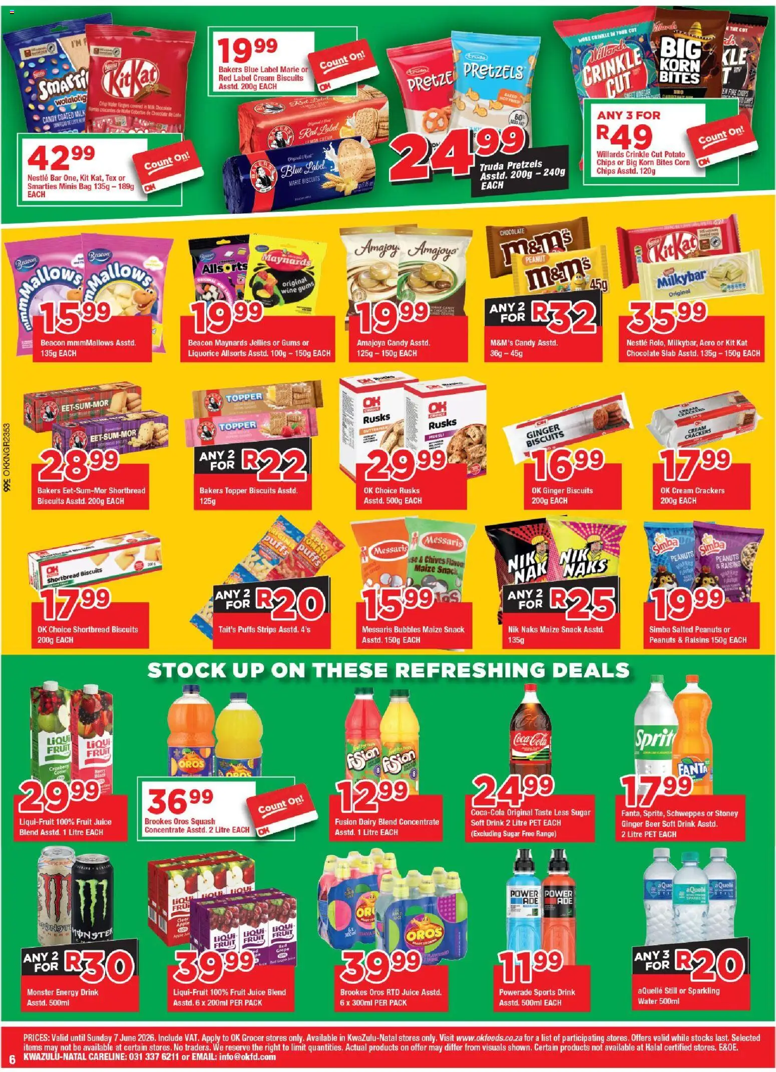 New OK Foods catalogue – valid from 25.05.2026 | Page: 6 | Products: Cream, Water, Sugar, Lemon